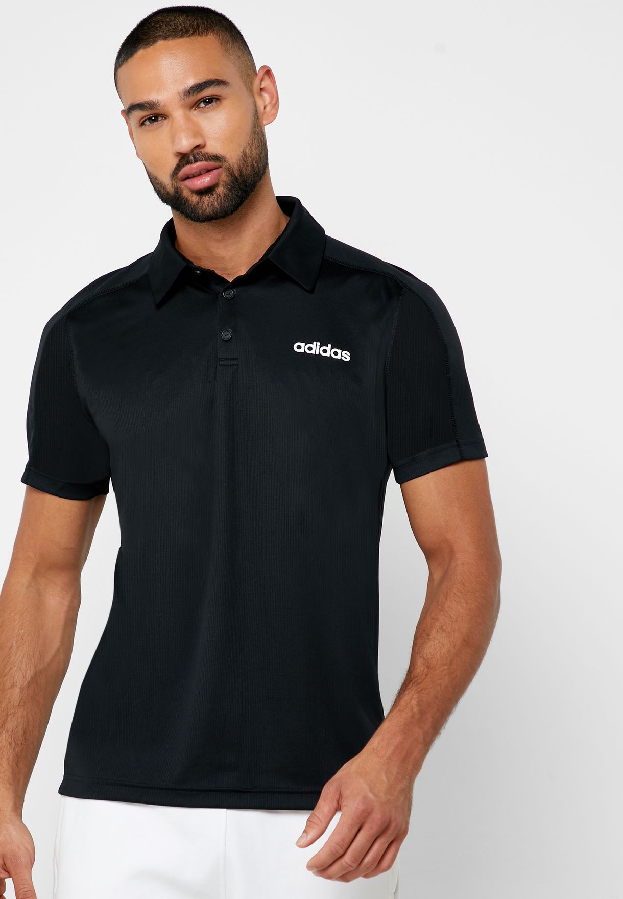 Buy adidas black D2M Cool Polo for Men 