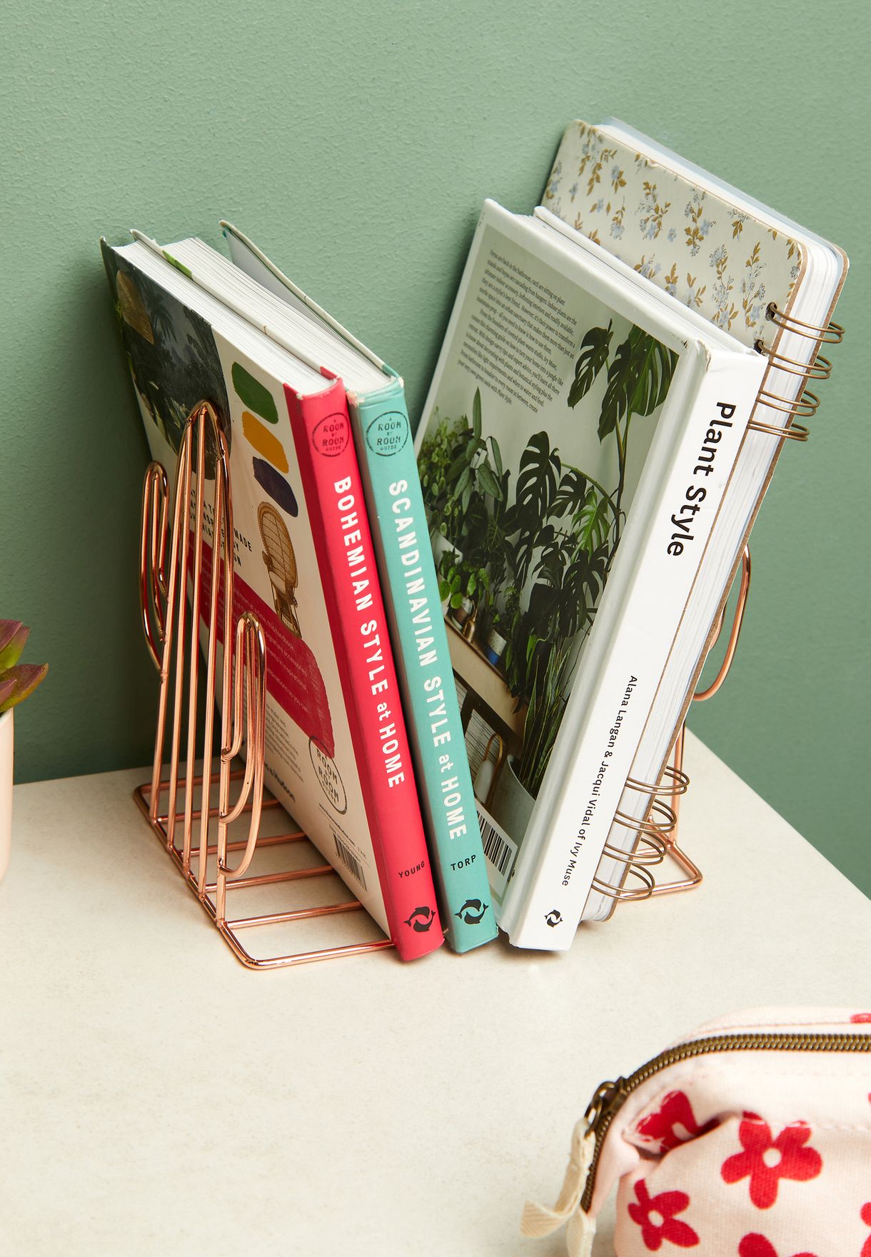 Rose Gold Cactus Shaped Book Ends