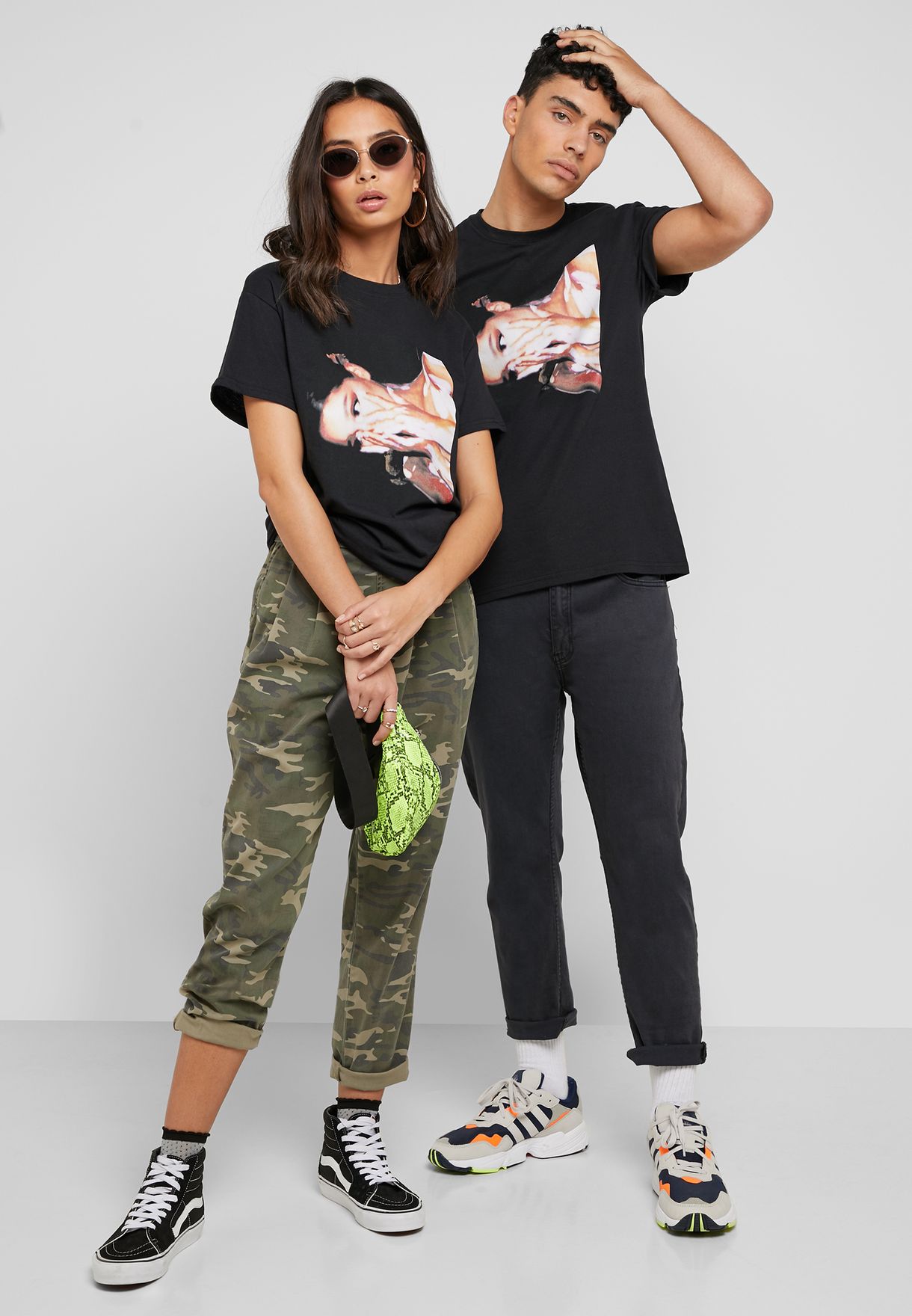 Buy Topman black Ariana Grande Crew Neck T-Shirt for Men in Muscat, Salalah