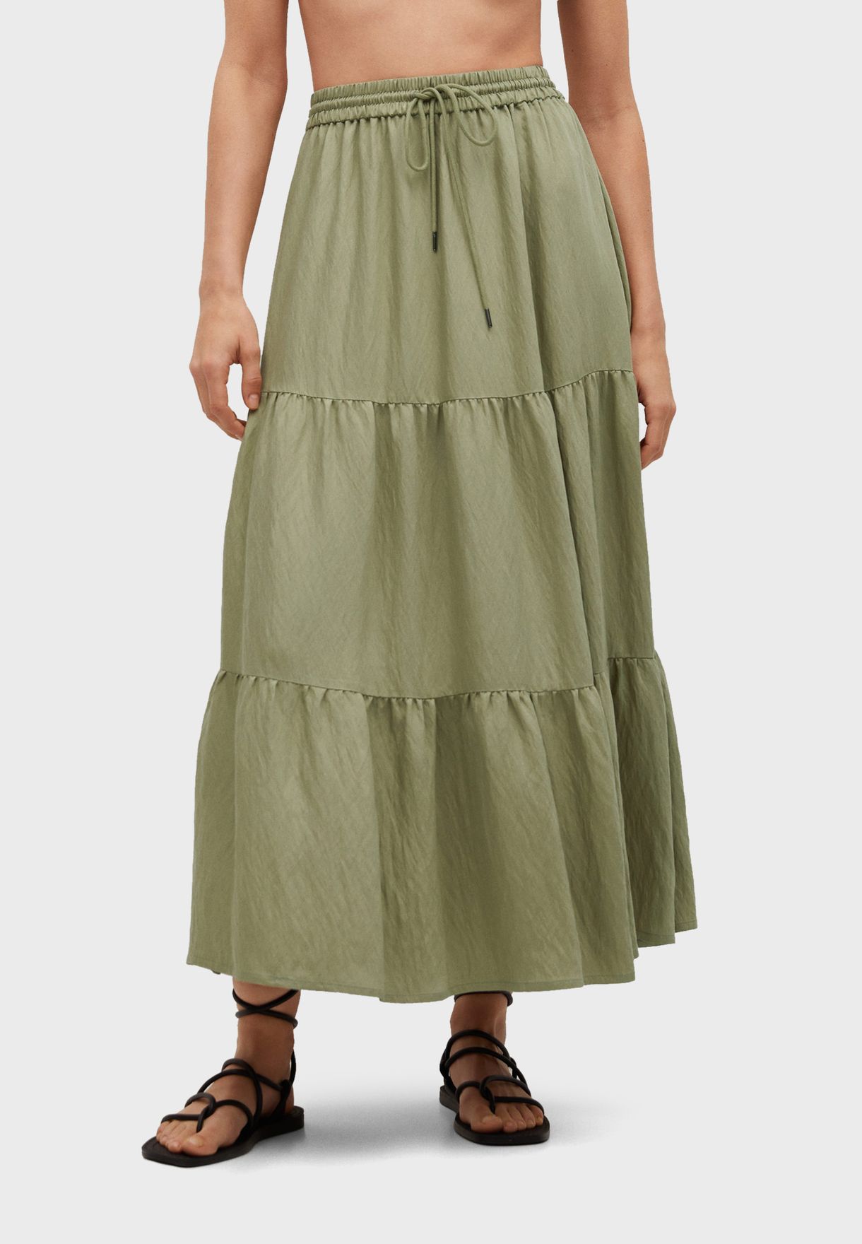 mango tiered maxi skirt