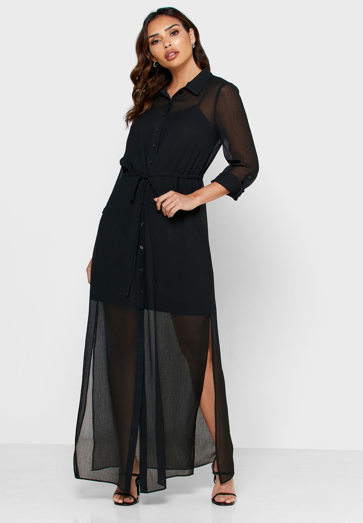 black mesh tshirt dress