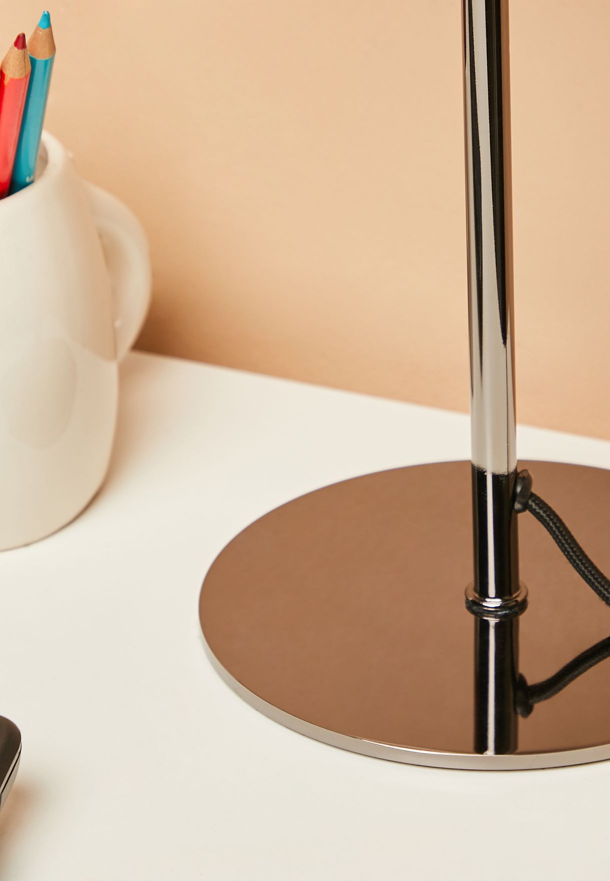 Bonnet Smokey Grey Metal Table Lamp
