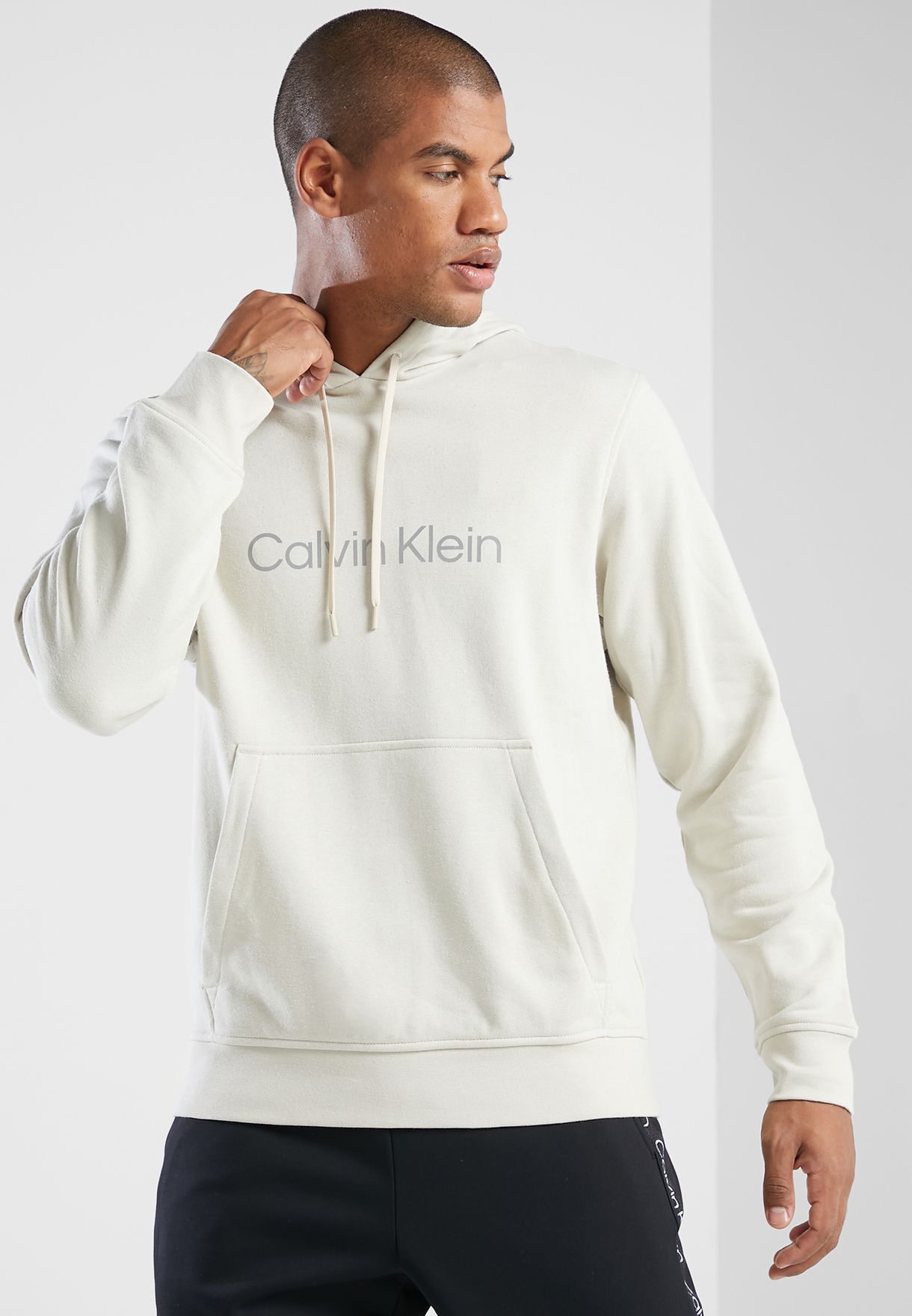 Buy Calvin Klein Performance beige Logo Hoodie for Kids in MENA, Worldwide