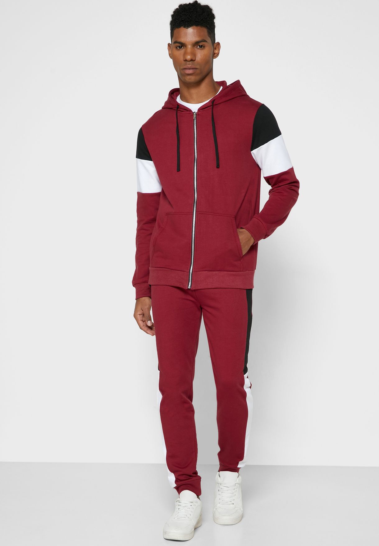 burgundy tracksuit set