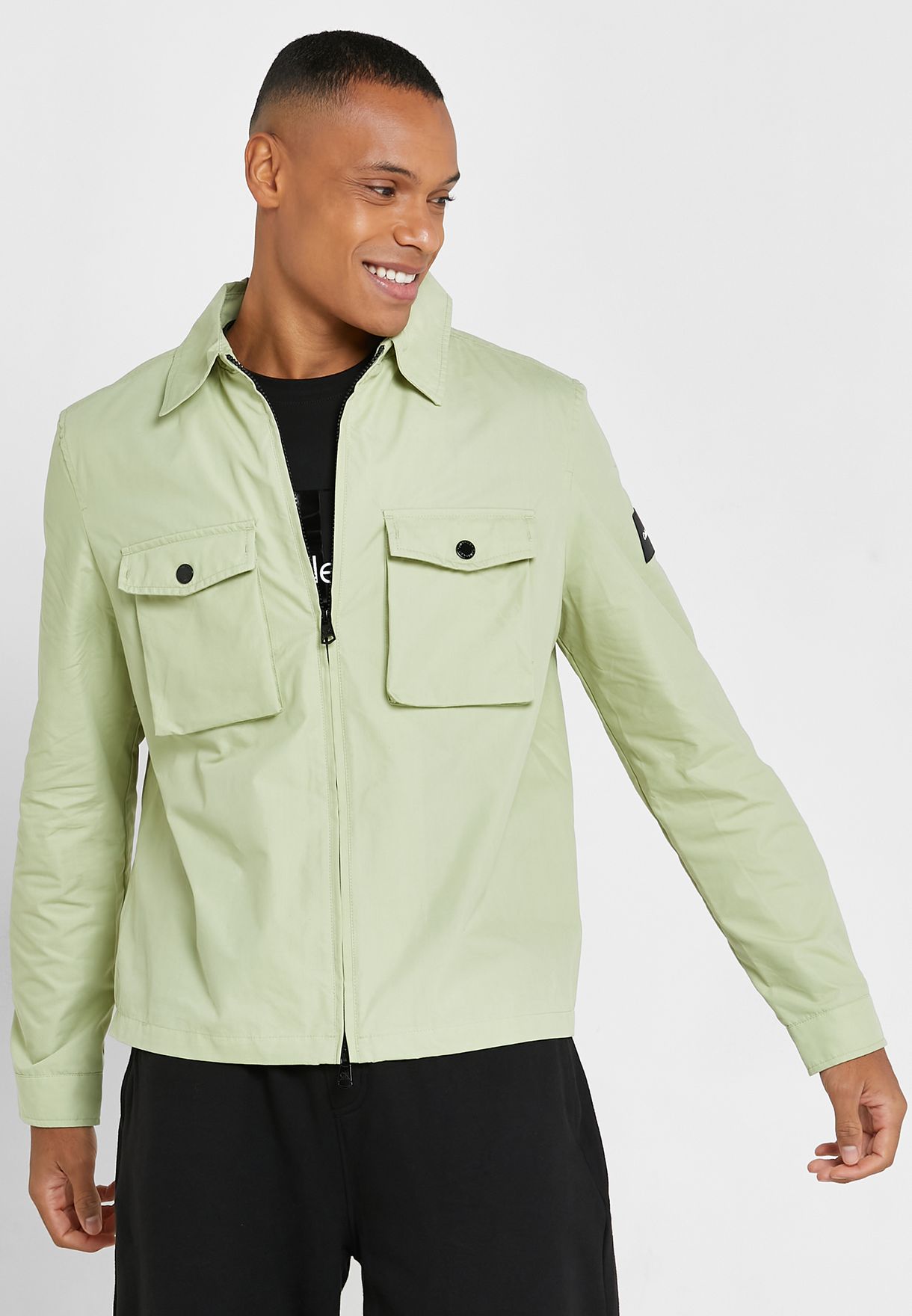 Buy Calvin Klein green Light Shirt Jacket for Men in Manama, Riffa