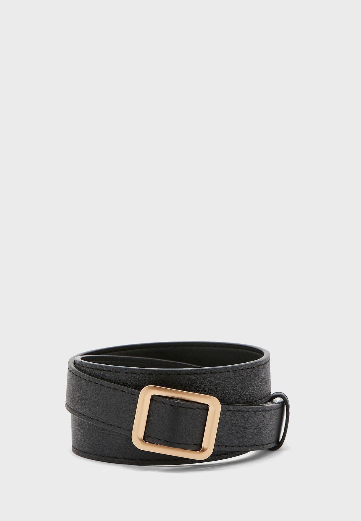 women's square buckle belt