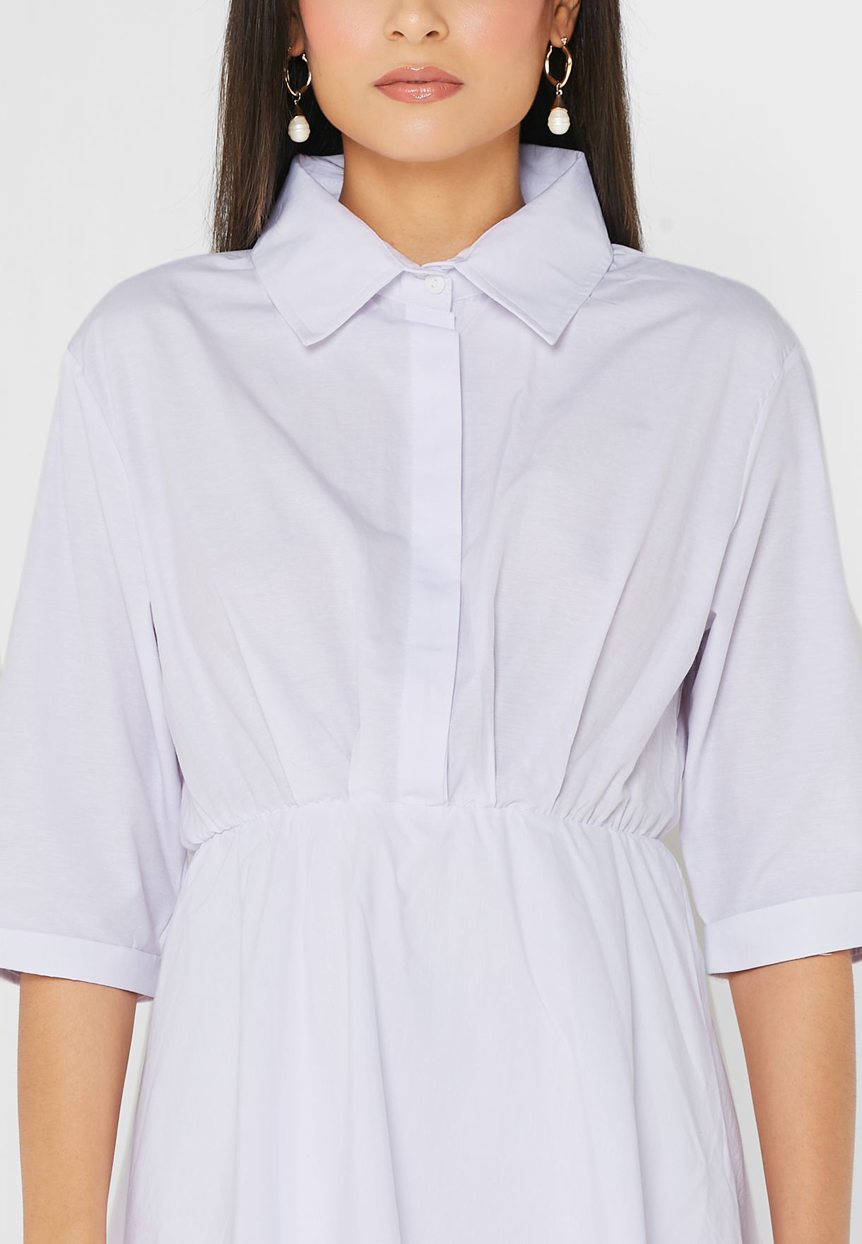 Belted Detail Shirt Dress