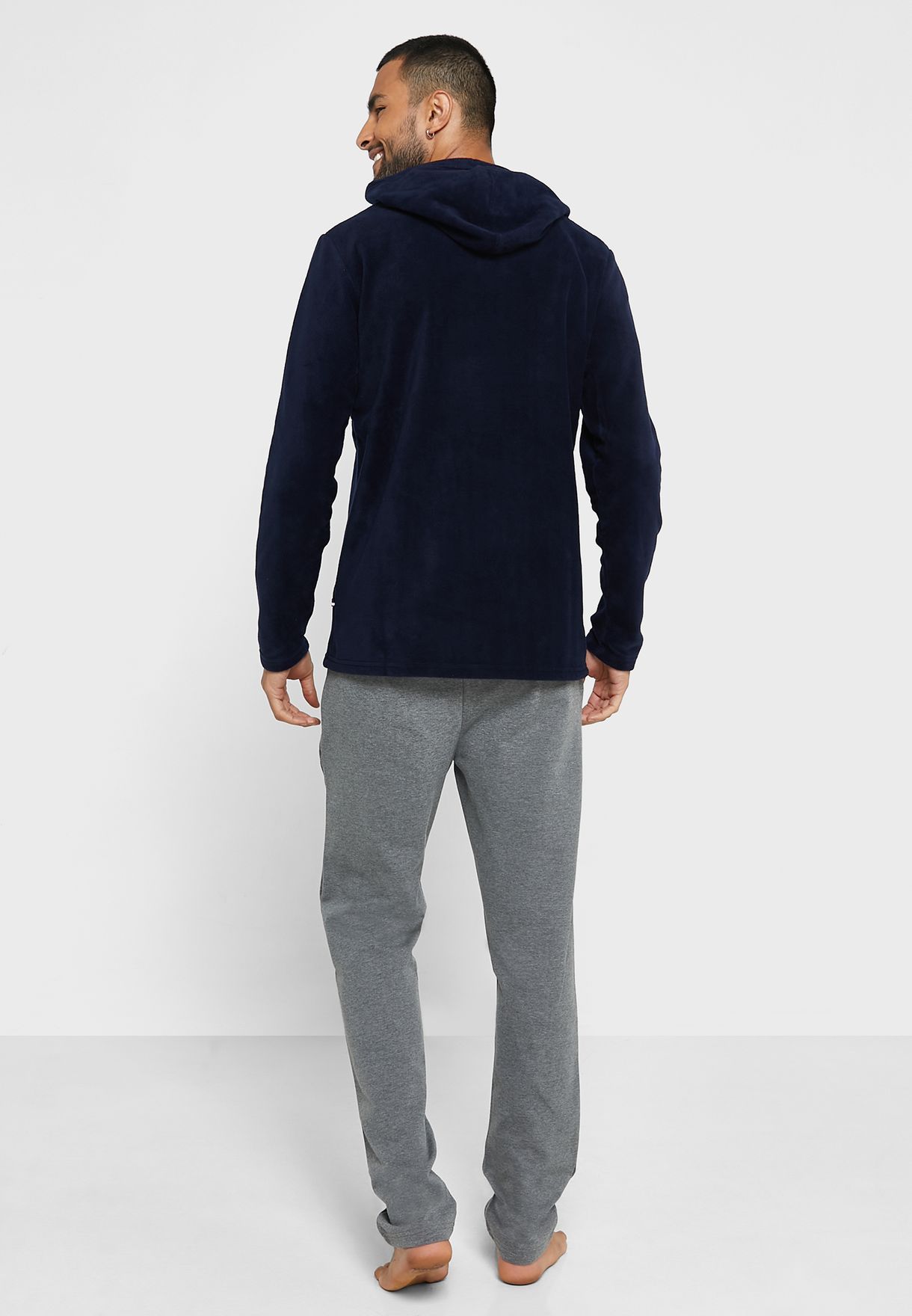 Colour Block Hoodie And Pyjama Pants Set