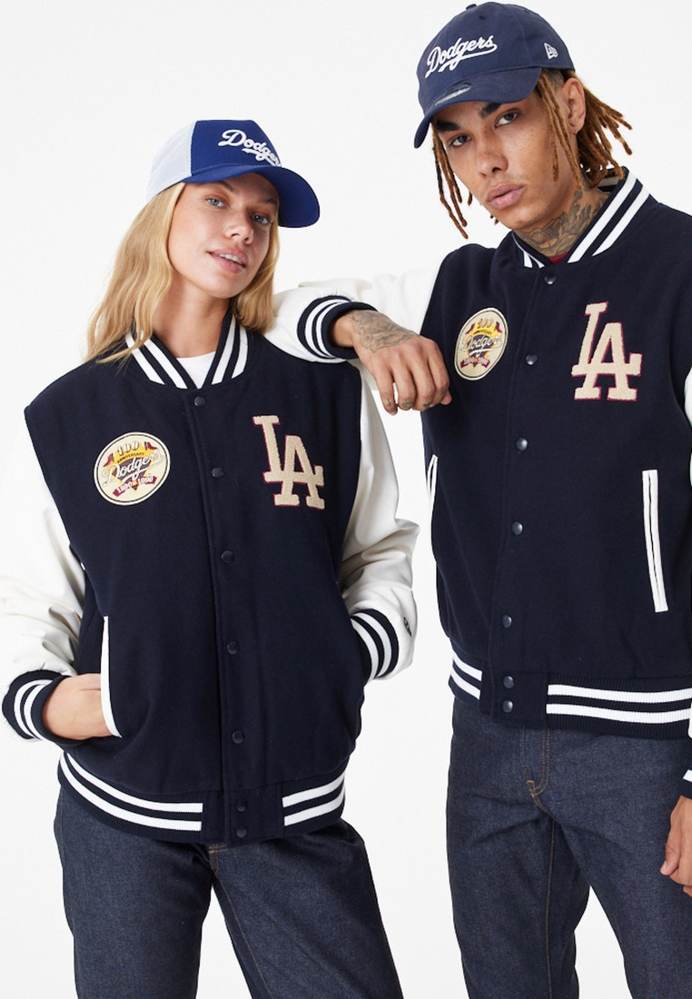 Mlb Los Angeles Dodgers Cotton Button Up Varsity Jacket