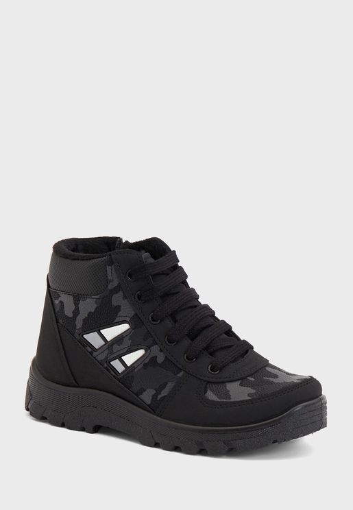 Kids Lace Up High Top Sneakers