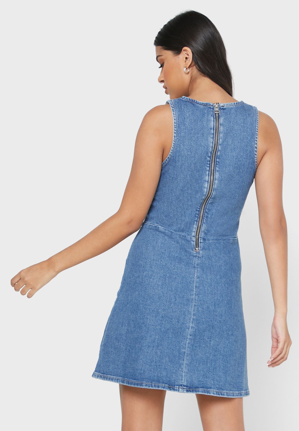 Buy Calvin Klein Jeans blue Front Cut Out Denim Dress for Women in Muscat,  Salalah