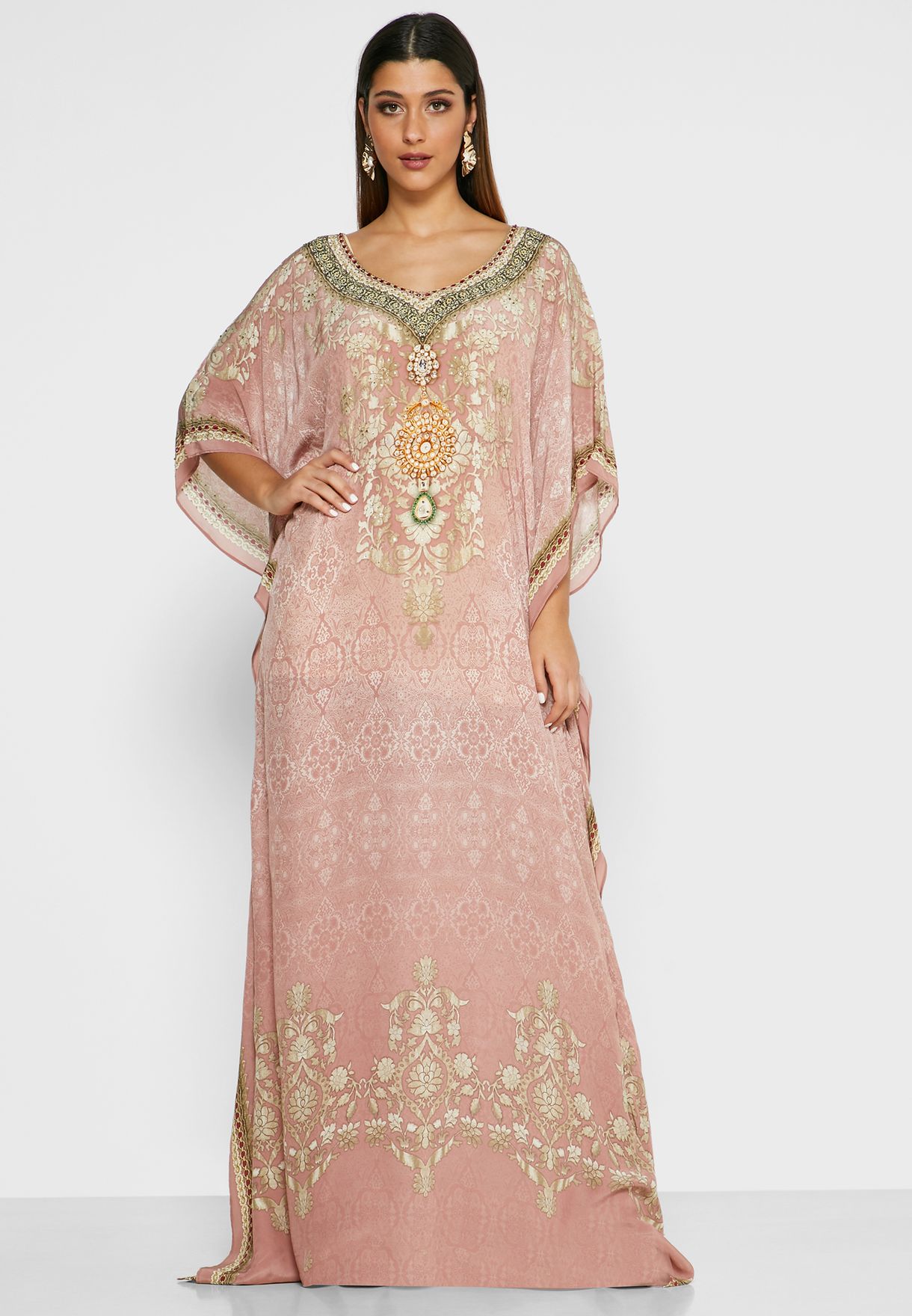 Buy Nirraamyaa prints Farasha Embellished Kaftan for Women in MENA ...