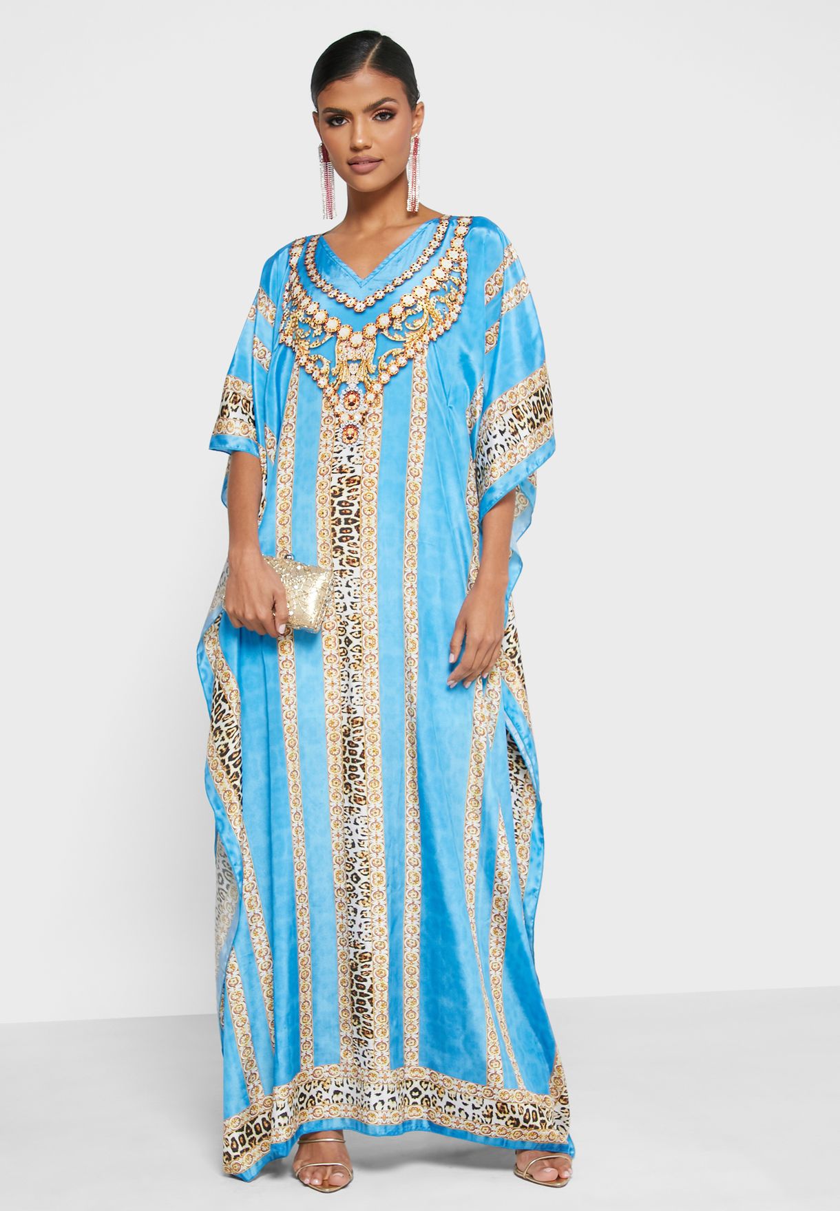 Buy Arabian Closet blue Digital Print Oversized Kaftan for Women in ...