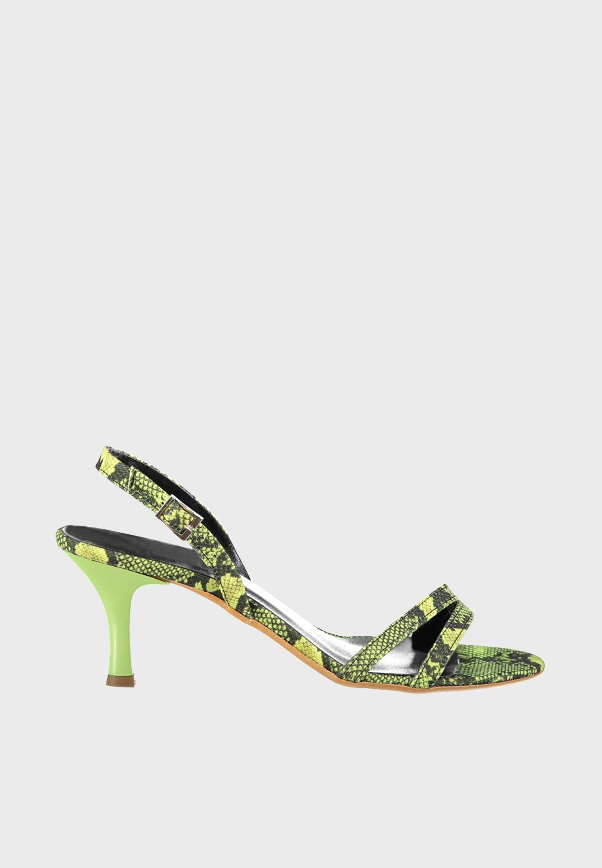 yellow low heel sandals