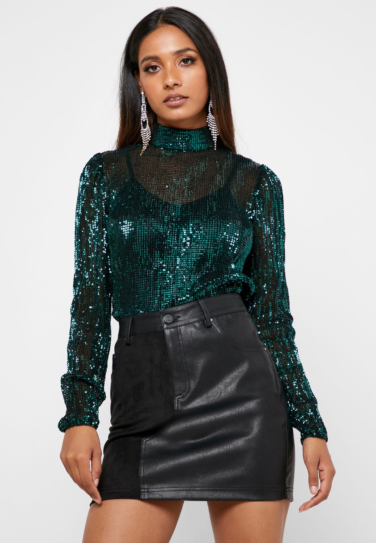 shimmer mesh top