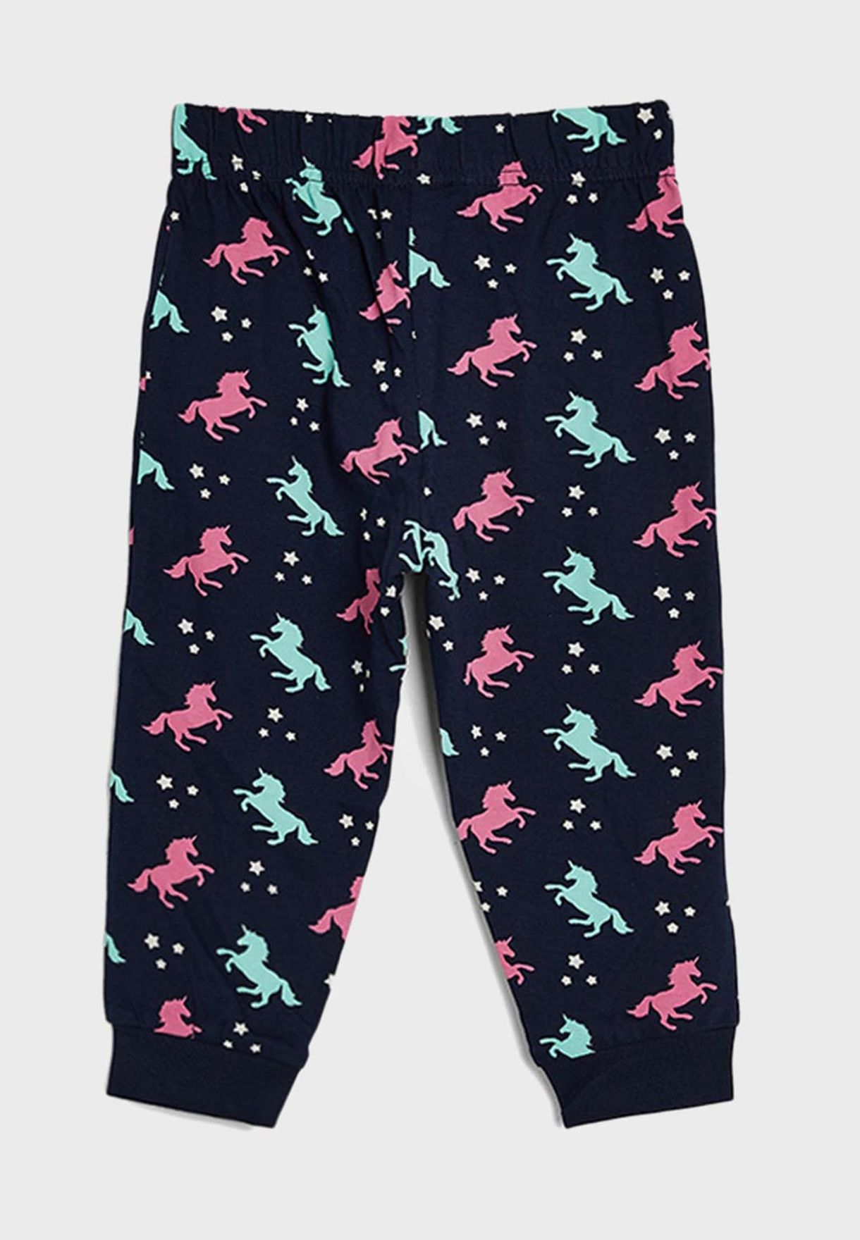 Infant Unicorn Print T-Shirt + Sweatpants Set