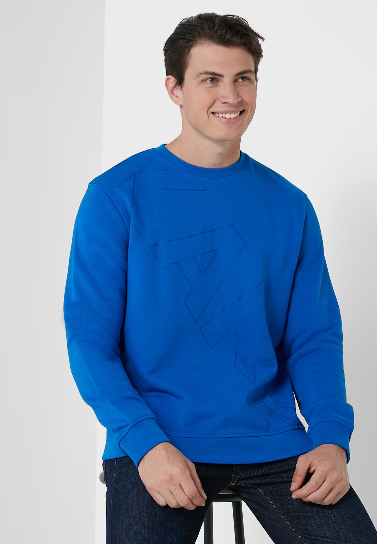 Printed Crew Neck Sweatshirt