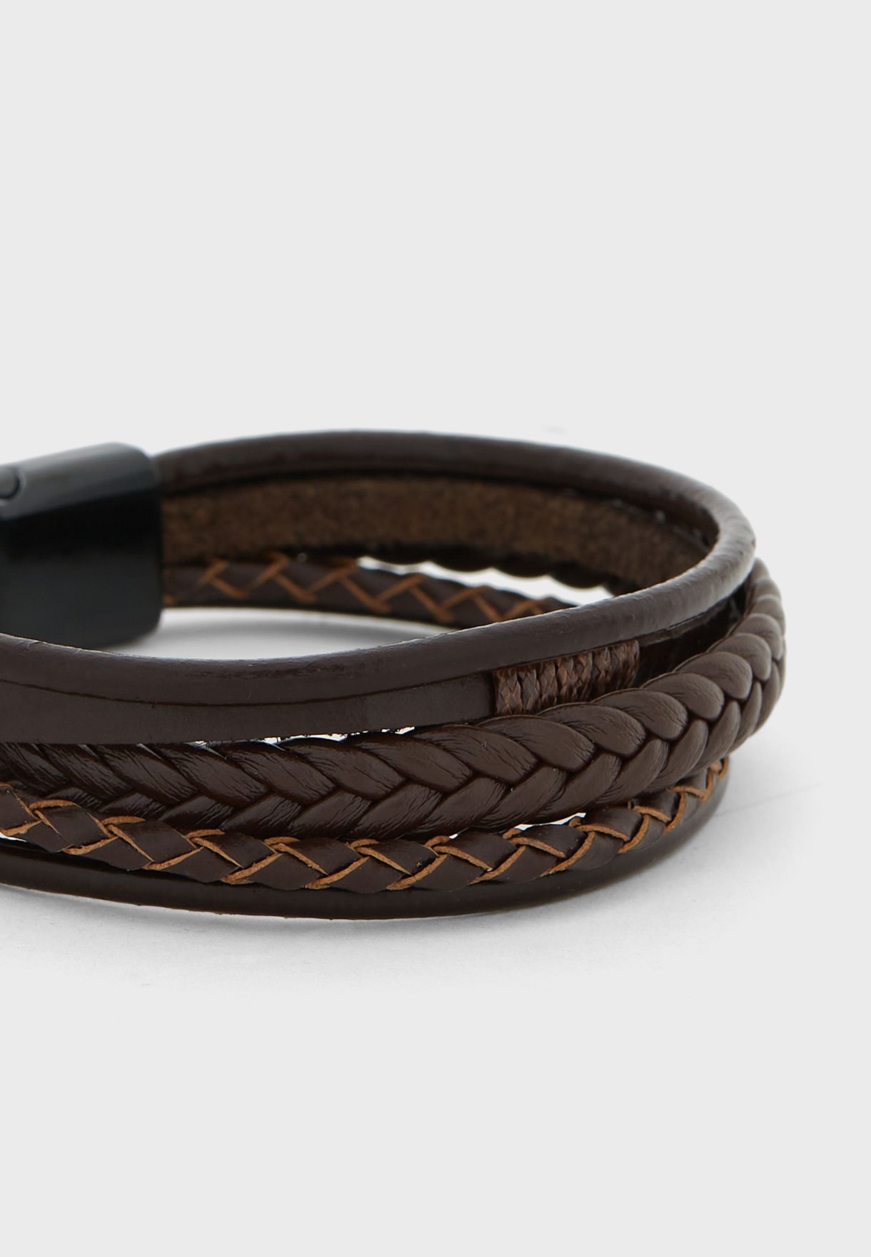 Braided Faux Leather Bracelet