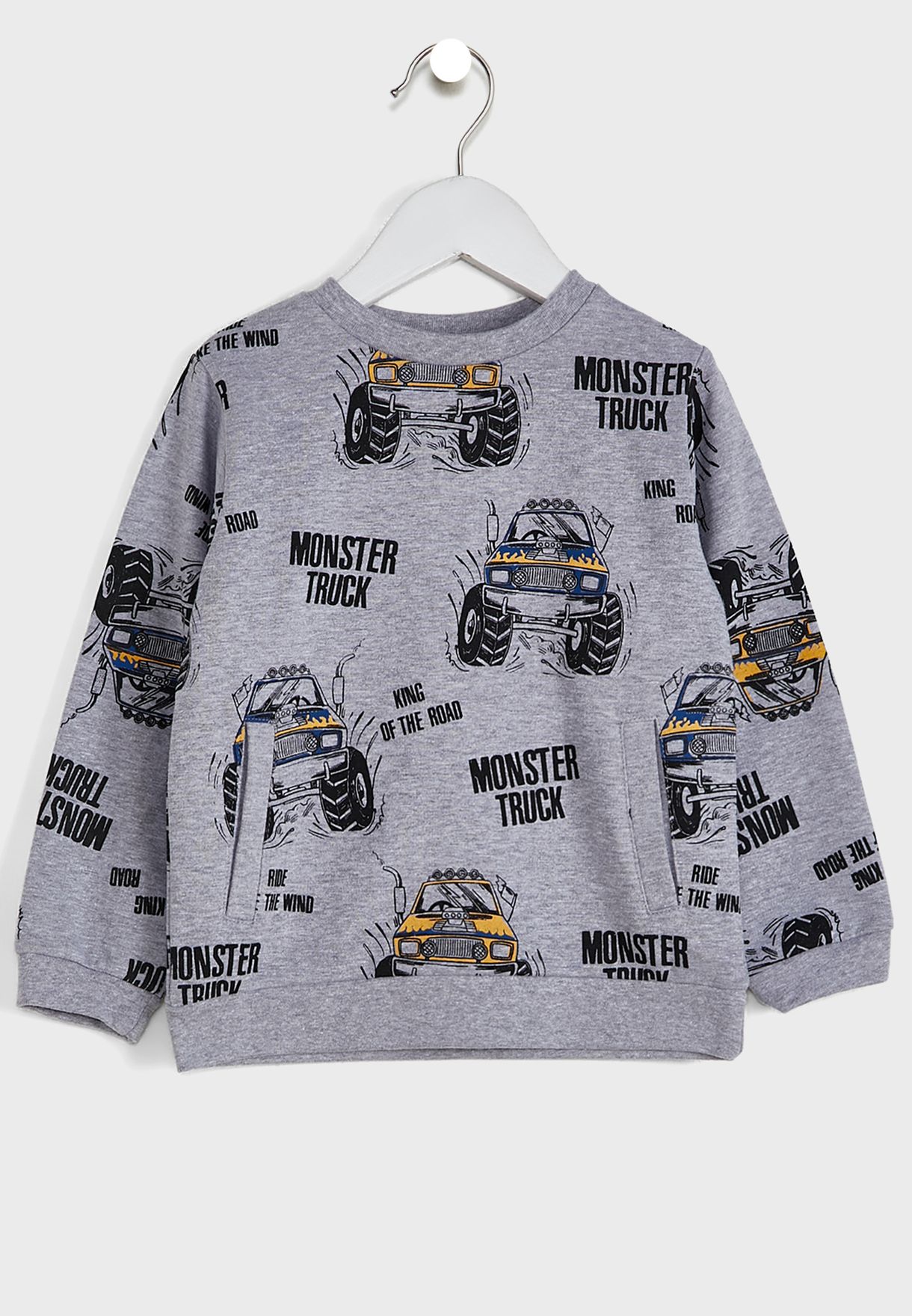 Kids Monster Truck Print Tracksuit