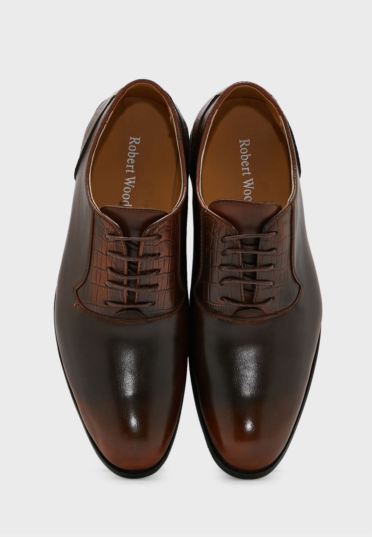 Buy Robert Wood brown Burnished Classic Formal Lace Ups for Men in ...