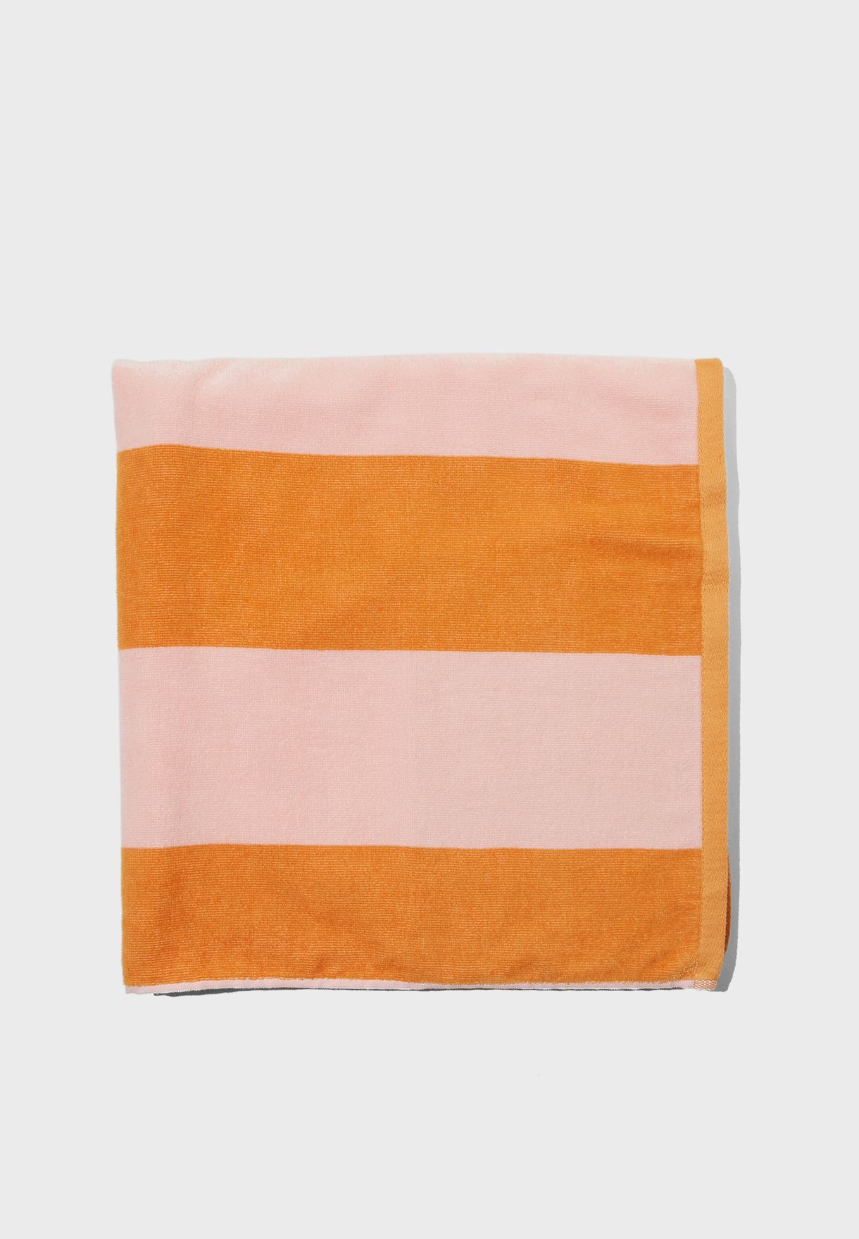 Pink Glow Oversized Stripe Cotton Beach Towel