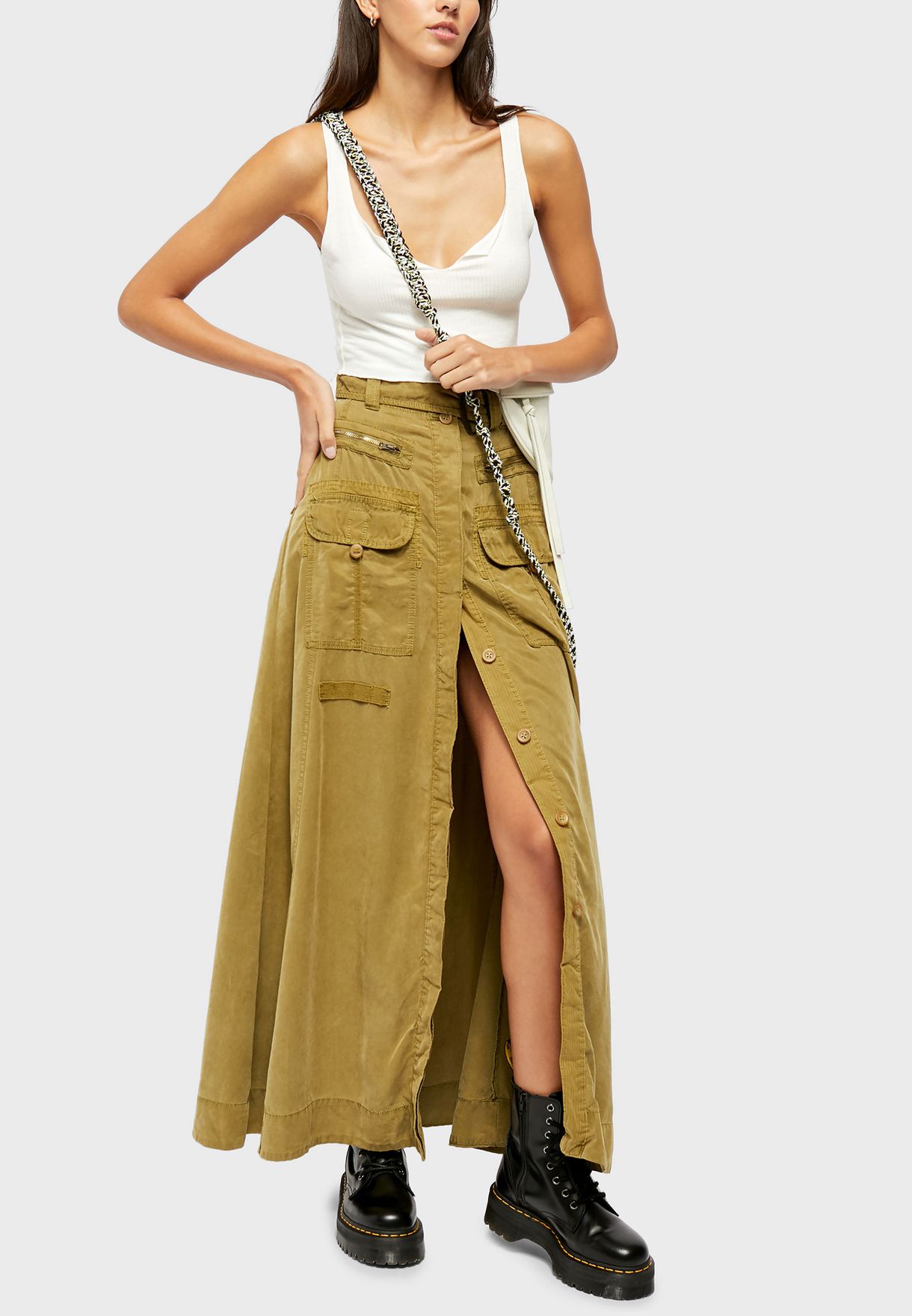 free people button down skirt