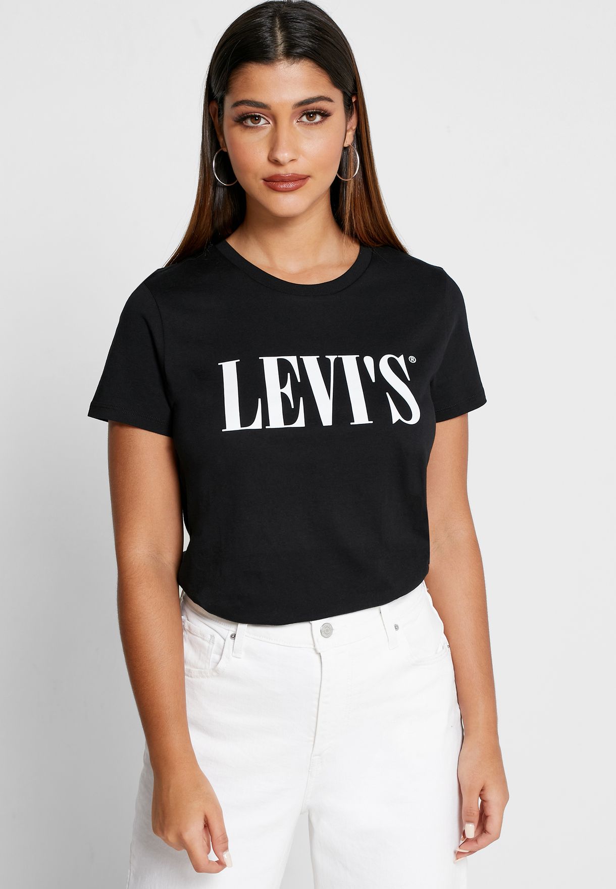 levis black and white t shirt