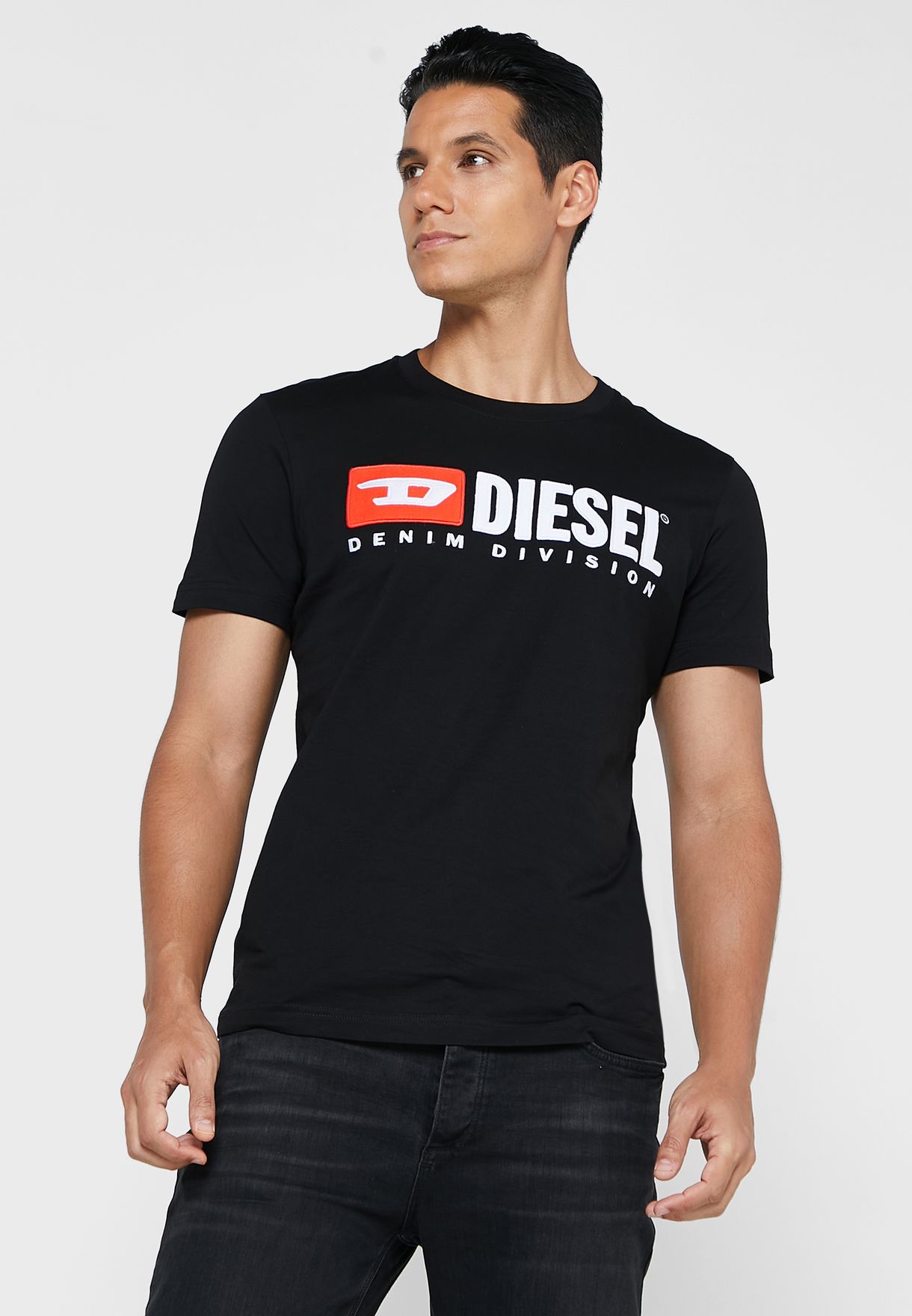 Buy Diesel black Logo Crew Neck T-Shirt for Men in Riyadh, Jeddah