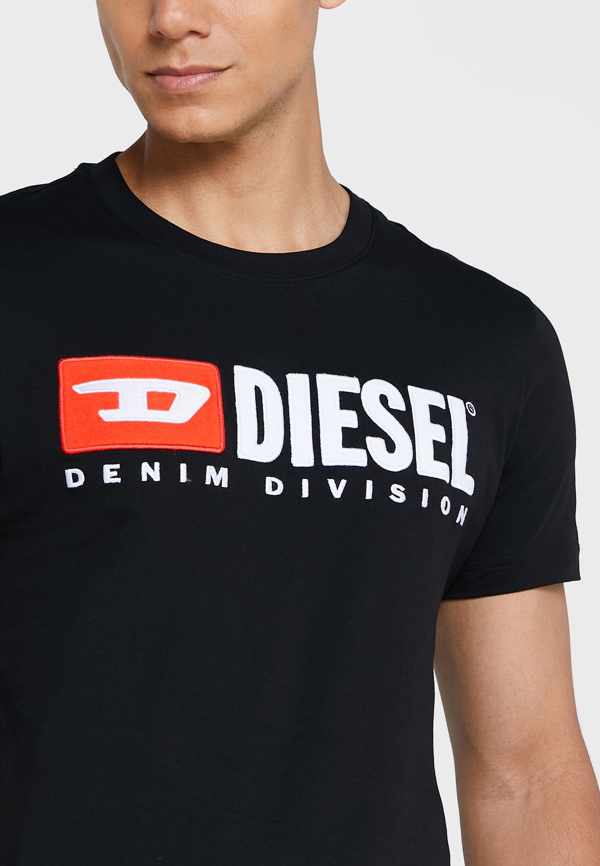 Buy Diesel black Logo Crew Neck T-Shirt for Men in Riyadh, Jeddah