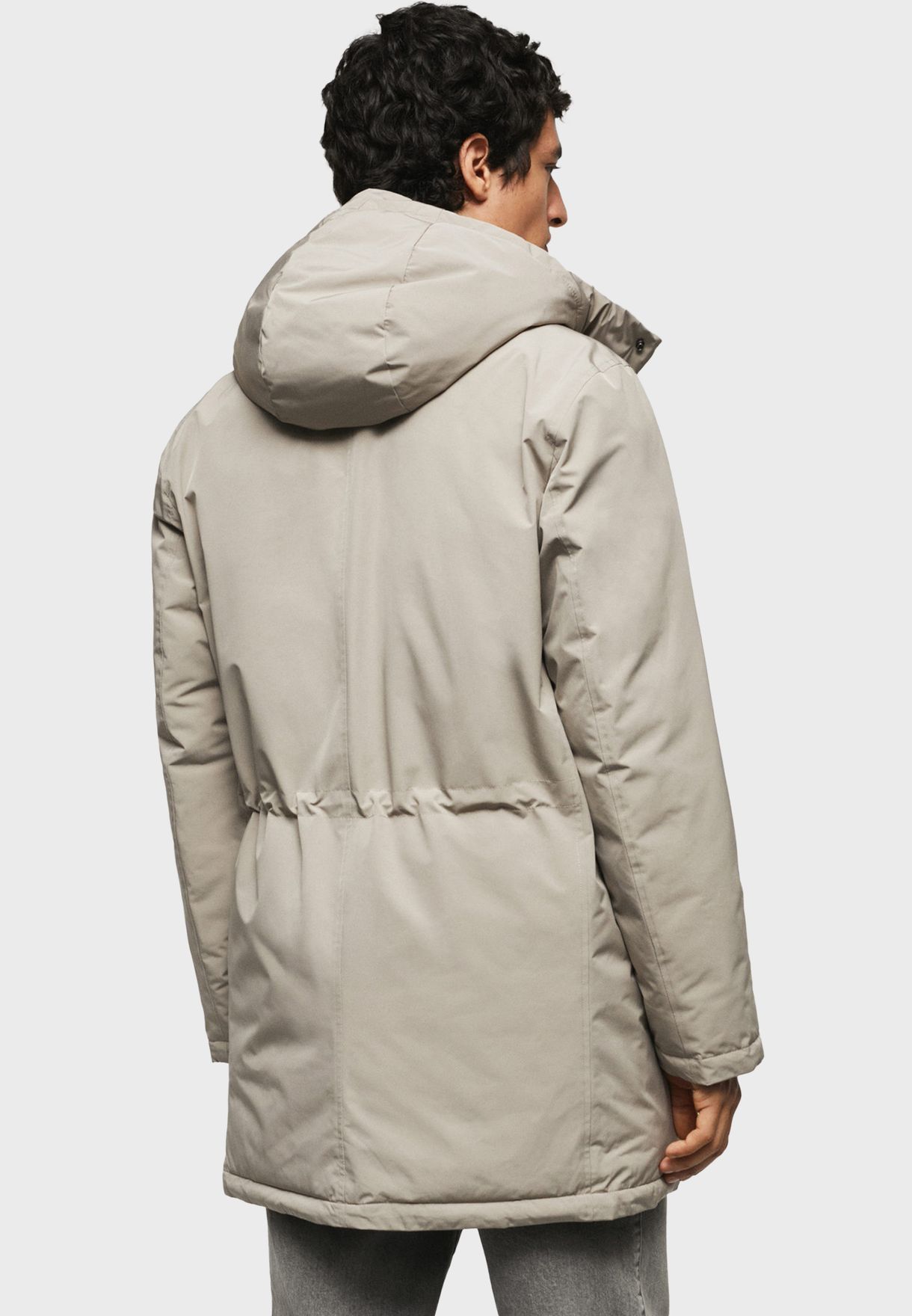 Buy Mango Man beige Quilted Hooded Jacket for in Worldwide