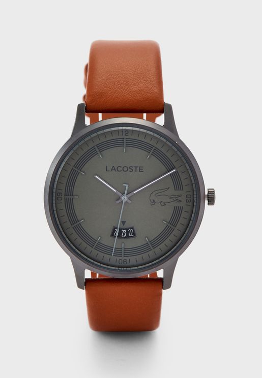 2011035 Leather Strap Analog Watch
