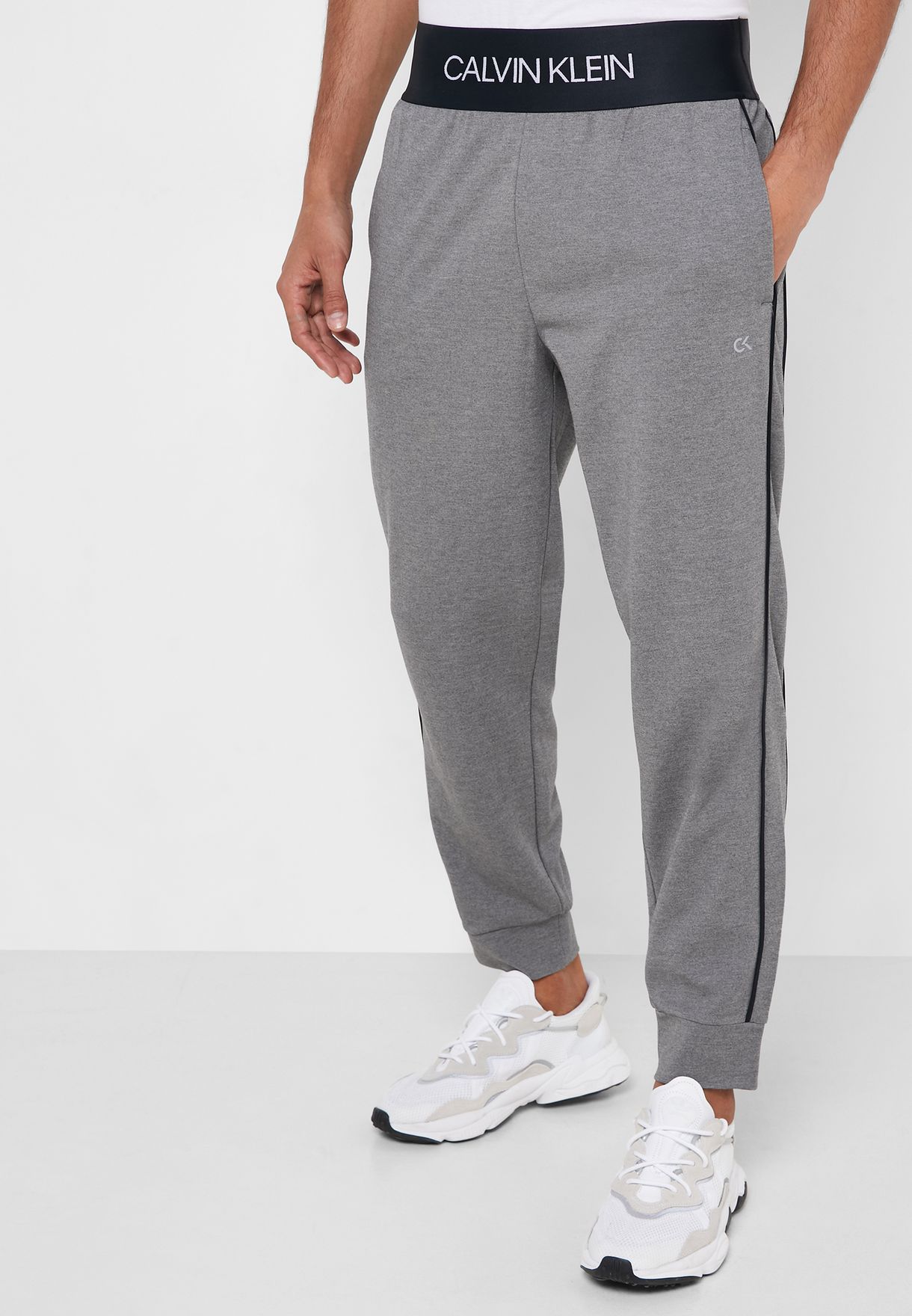Buy Calvin Klein Performance grey Logo Waist Knit Sweatpants for Men in  MENA, Worldwide