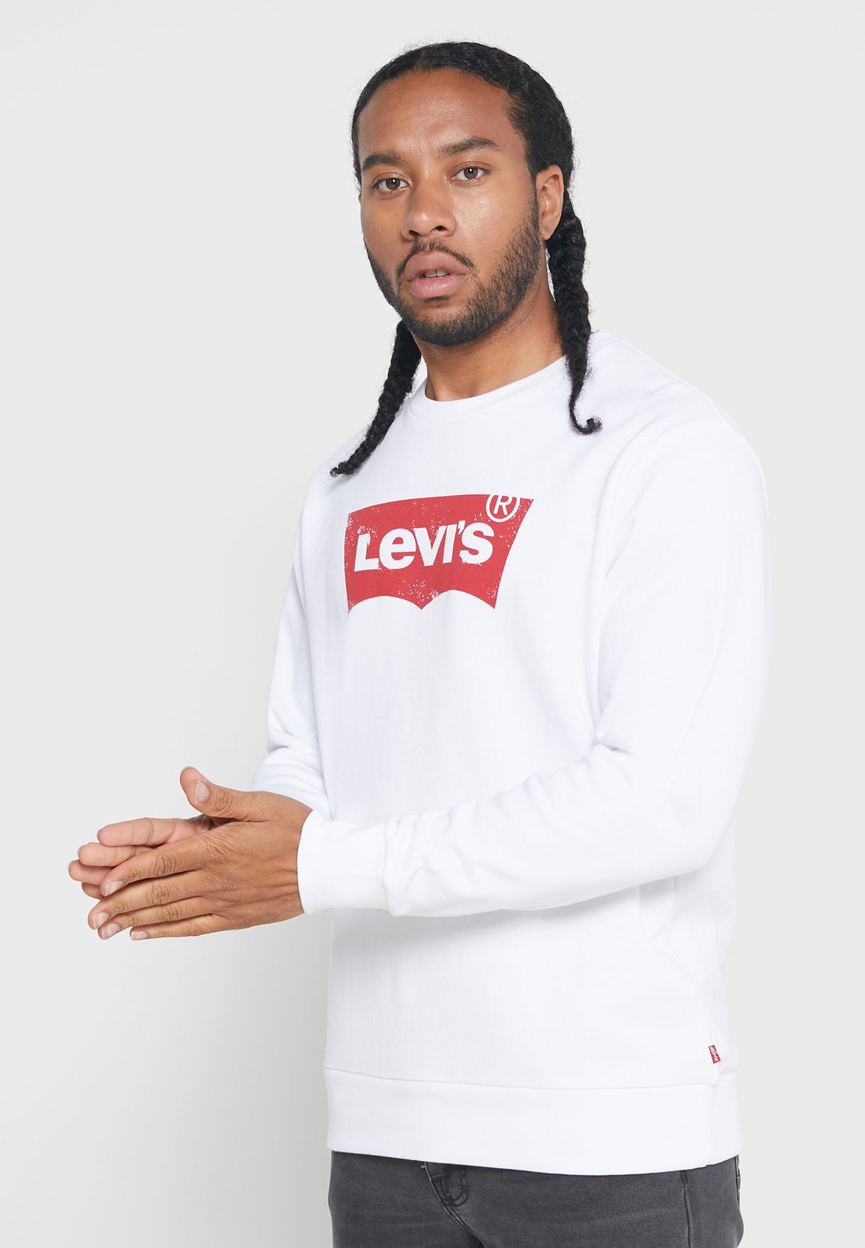 Buy Levis white Logo Sweatshirt for Men in Riyadh, Jeddah