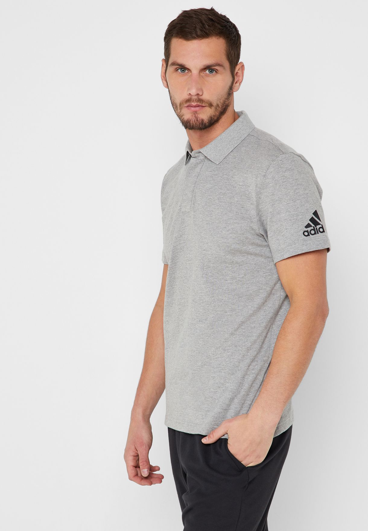 Buy adidas grey Must Have Plain Polo for Men in MENA, Worldwide
