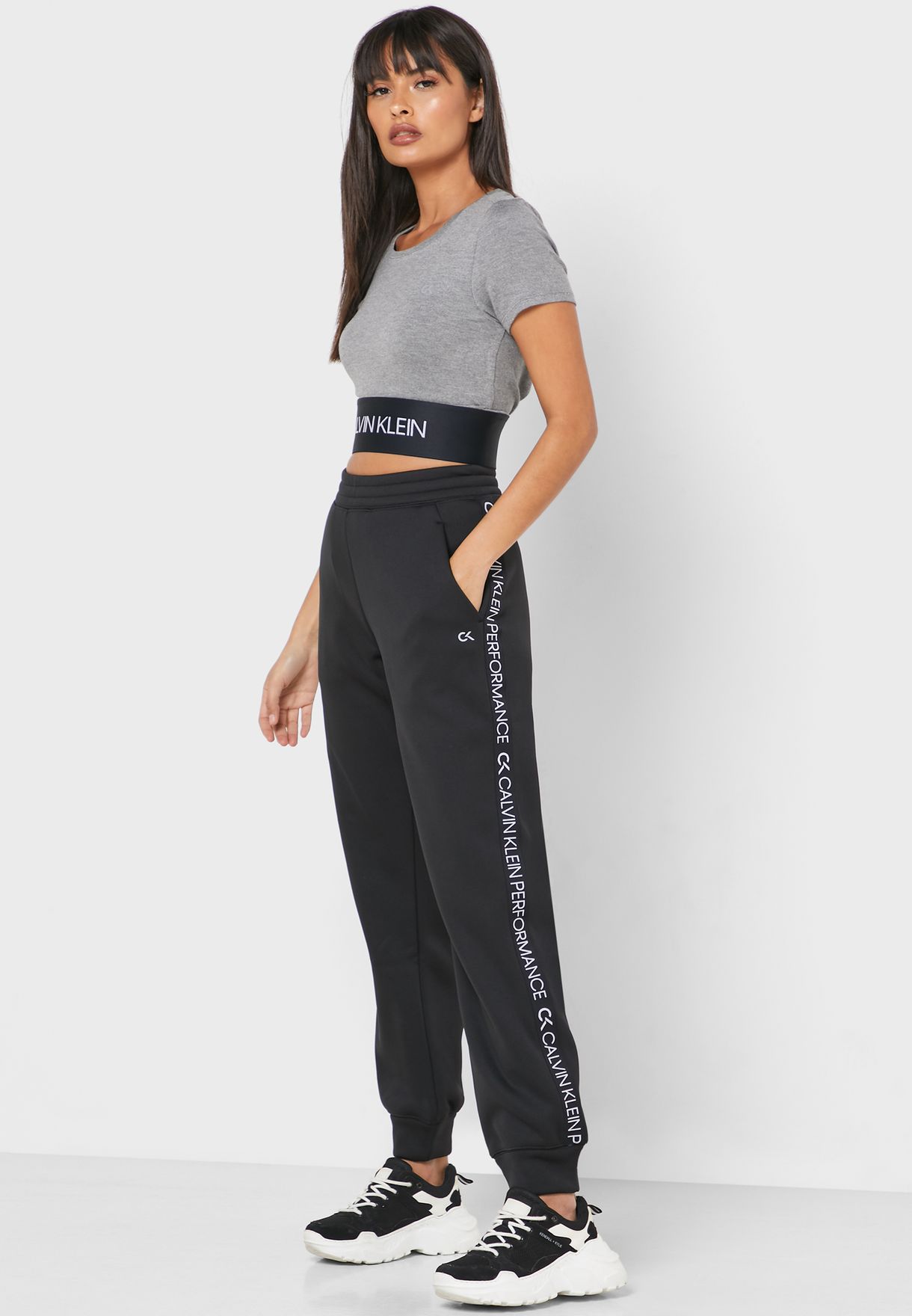 calvin klein cropped hoodie and shorts set