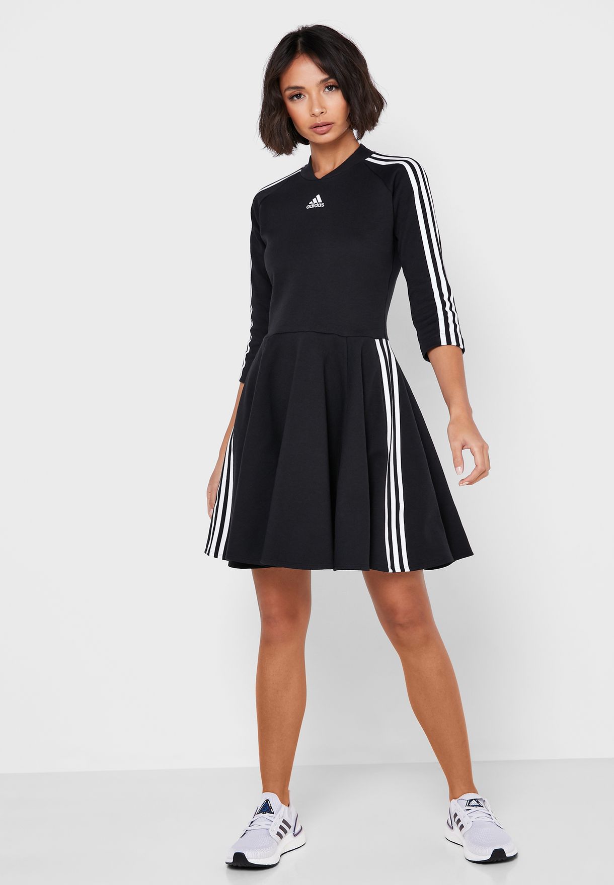 Buy adidas black 3 Stripe Dress for Women in MENA, Worldwide | FL6901