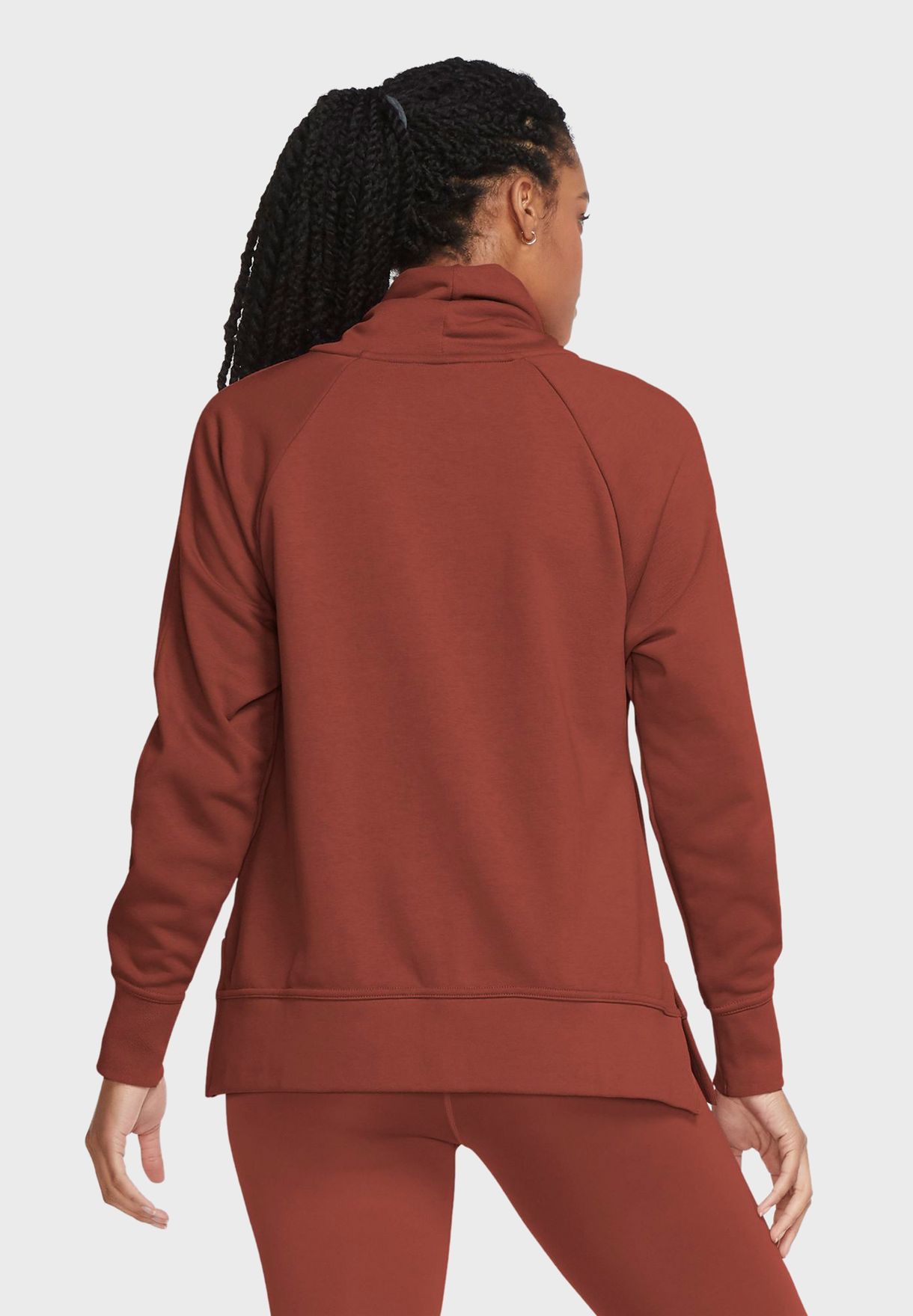 Buy Nike brown Dri-FIT Fleece Cowl Neck Sweatshirt for Women in MENA ...