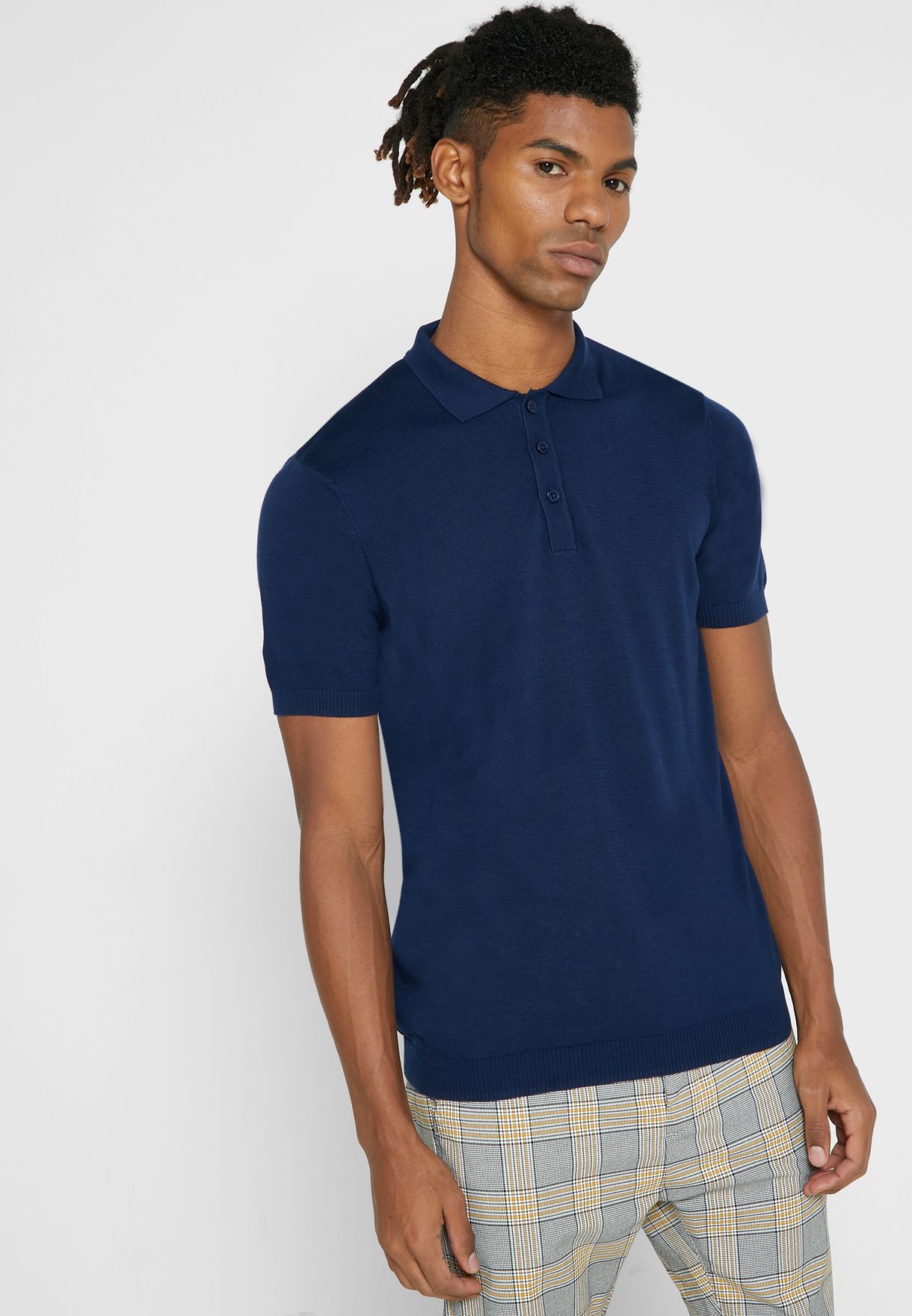 fine knit polo shirt