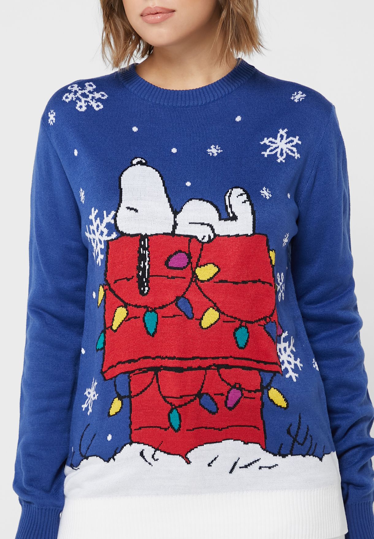 Snoopy Print Knitted Sweater
