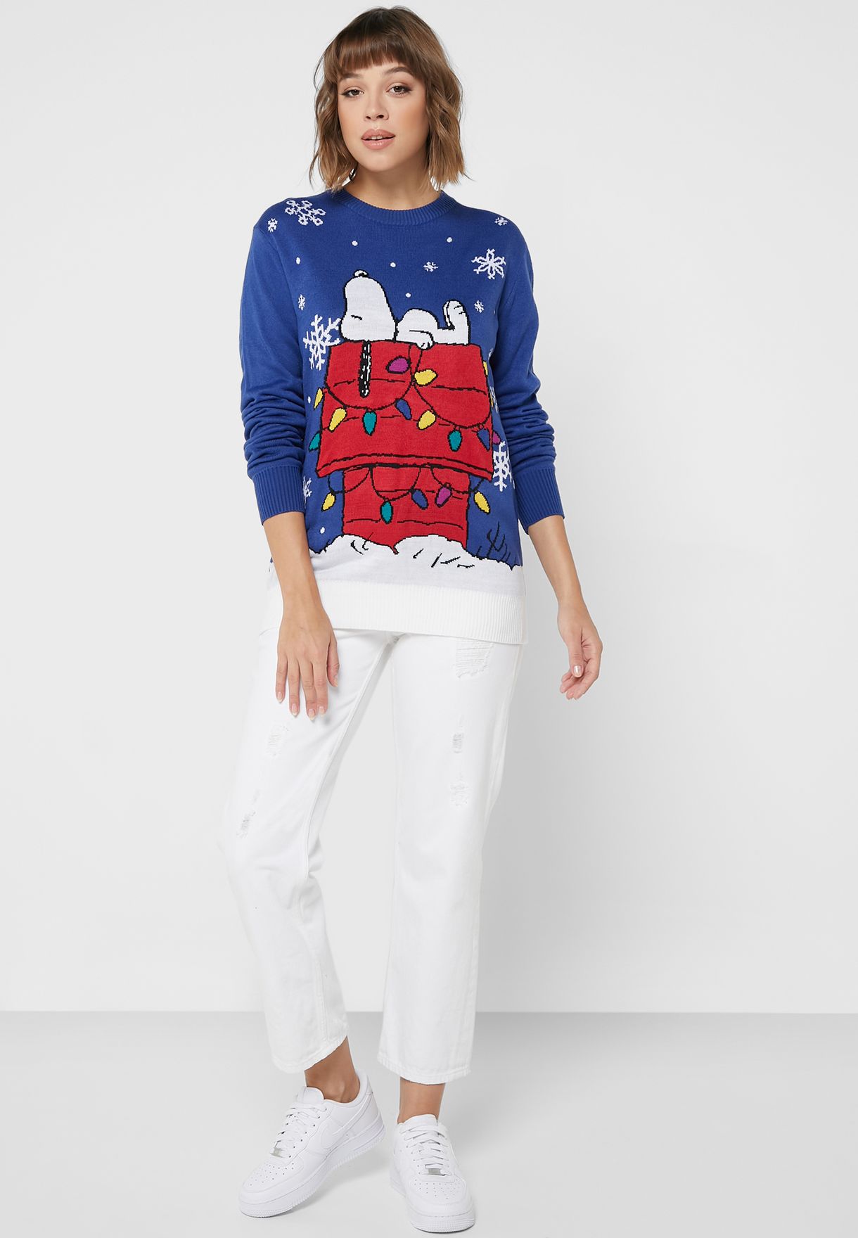 Snoopy Print Knitted Sweater