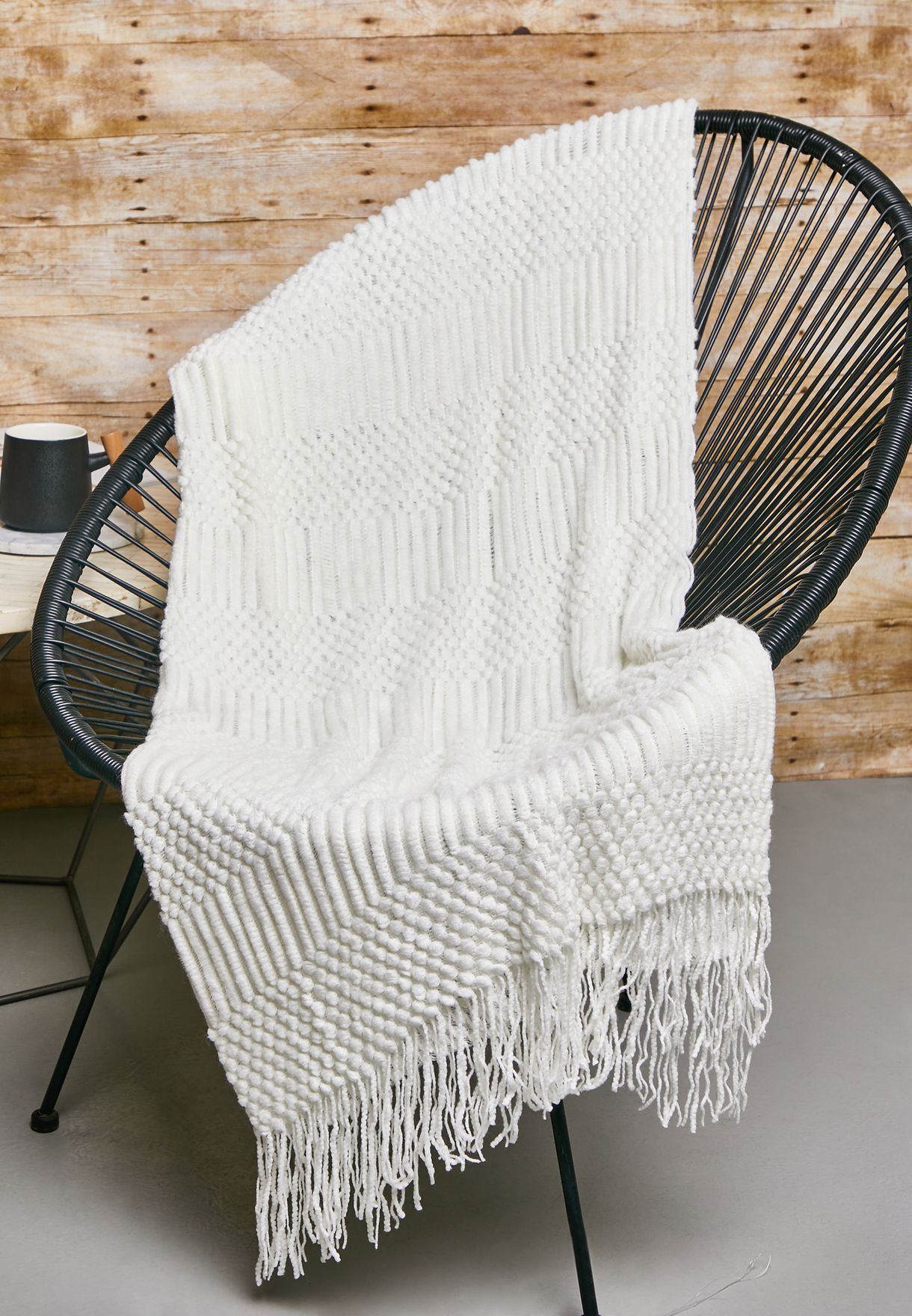 Cream Knitted Blanket 127*152Cm