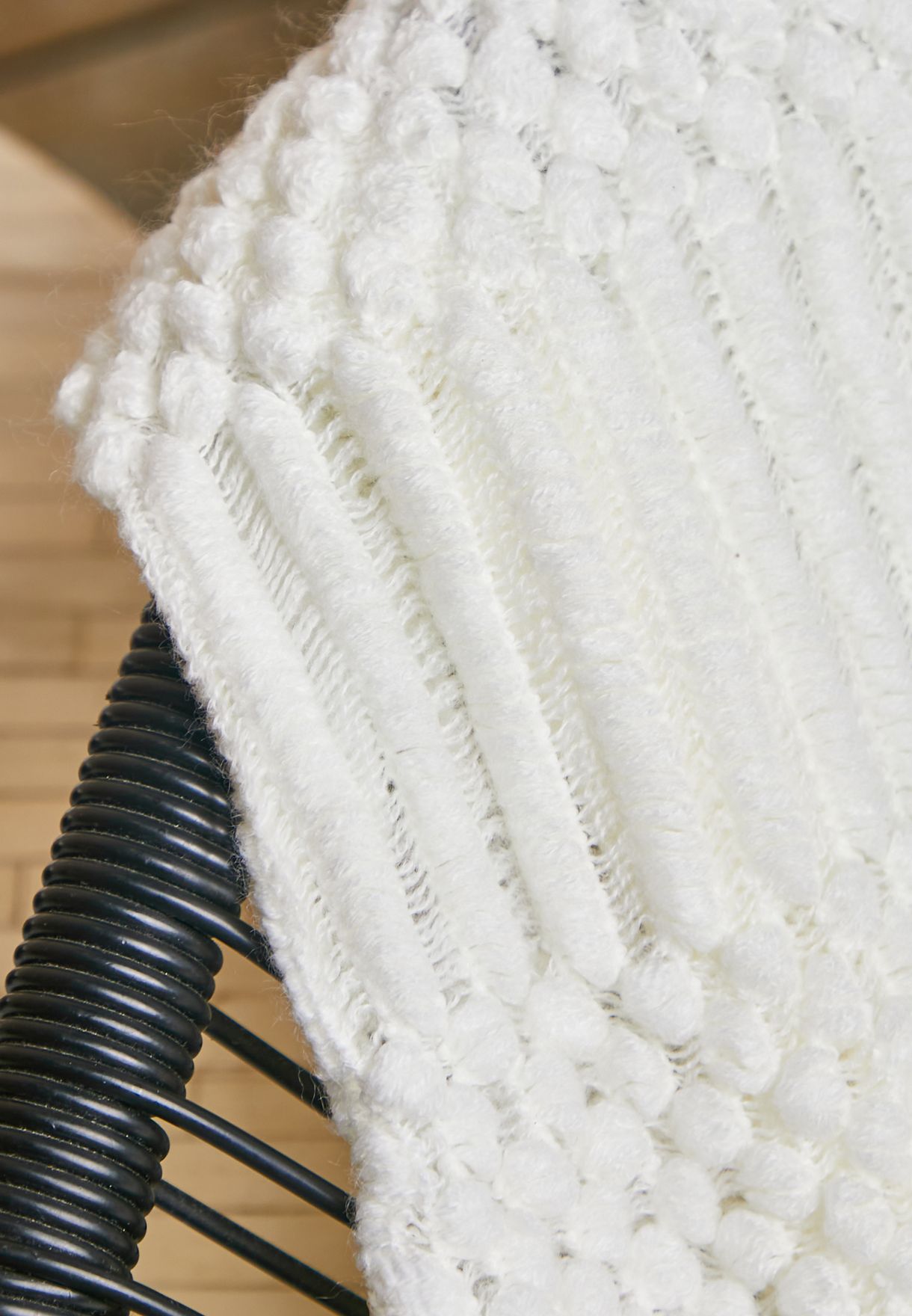 Cream Knitted Blanket 127*152Cm