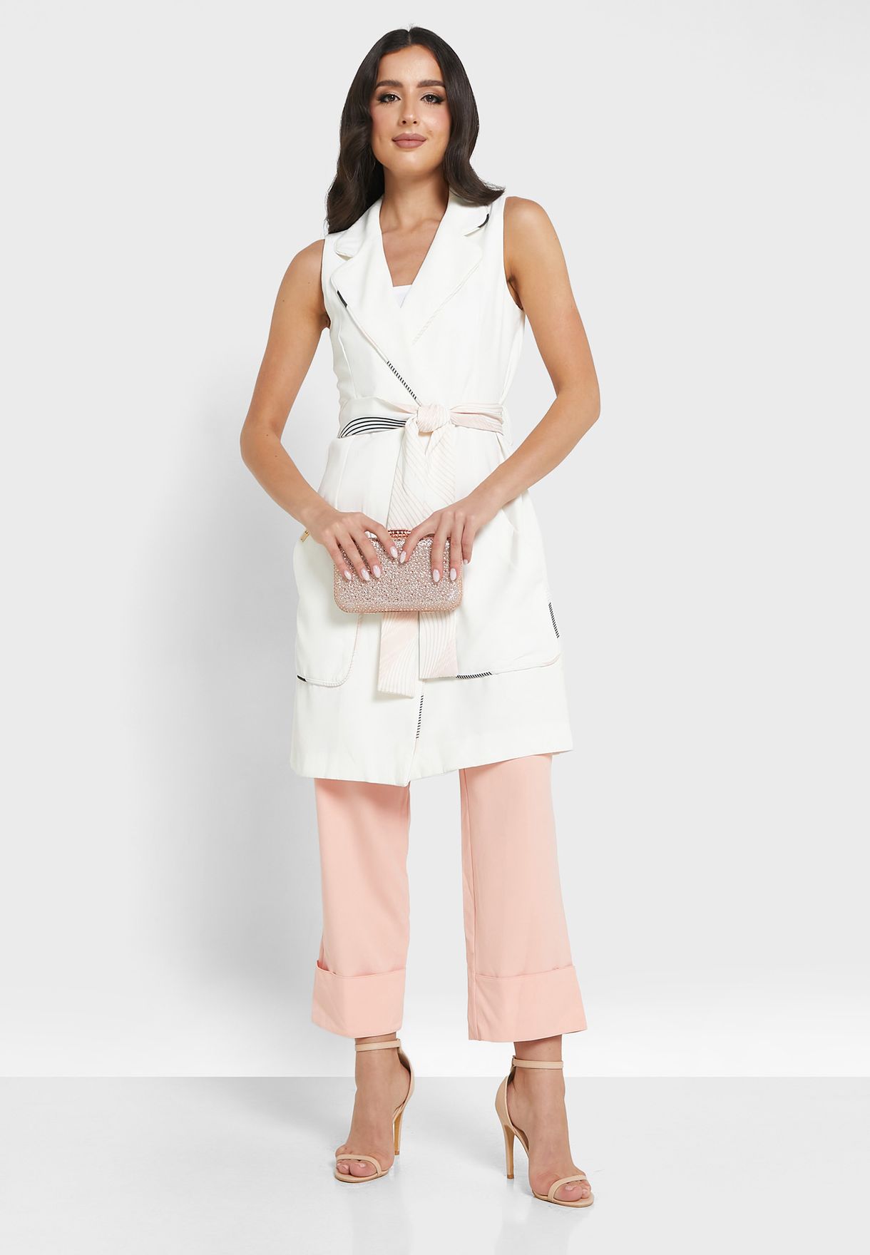 Belted Pocket Detail Coat