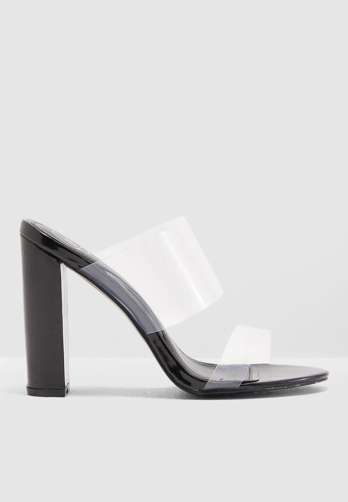 perspex block heels