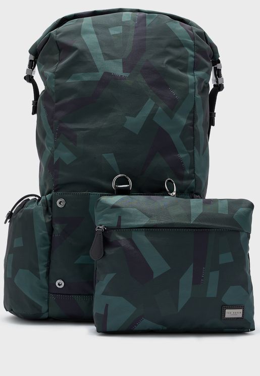 Camo Print Paper Touch Nylon Backpack