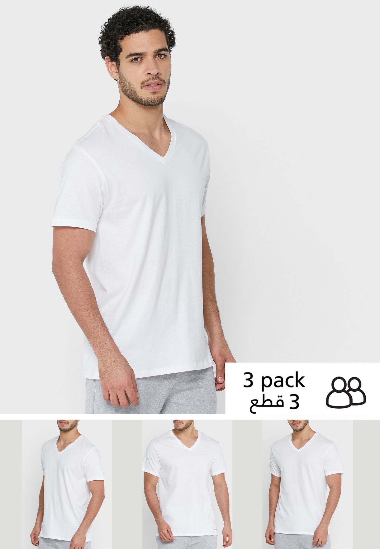 3 Pack V Neck T-Shirts