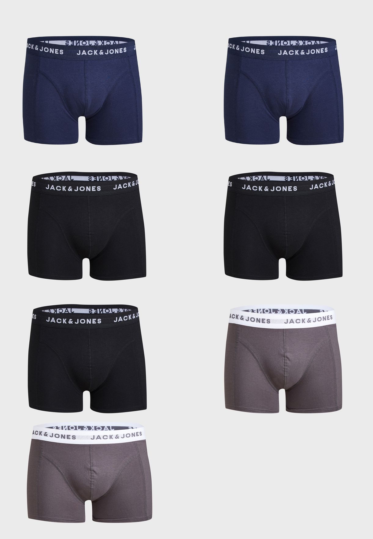 7 Pack Logo Band Assorted Trunks