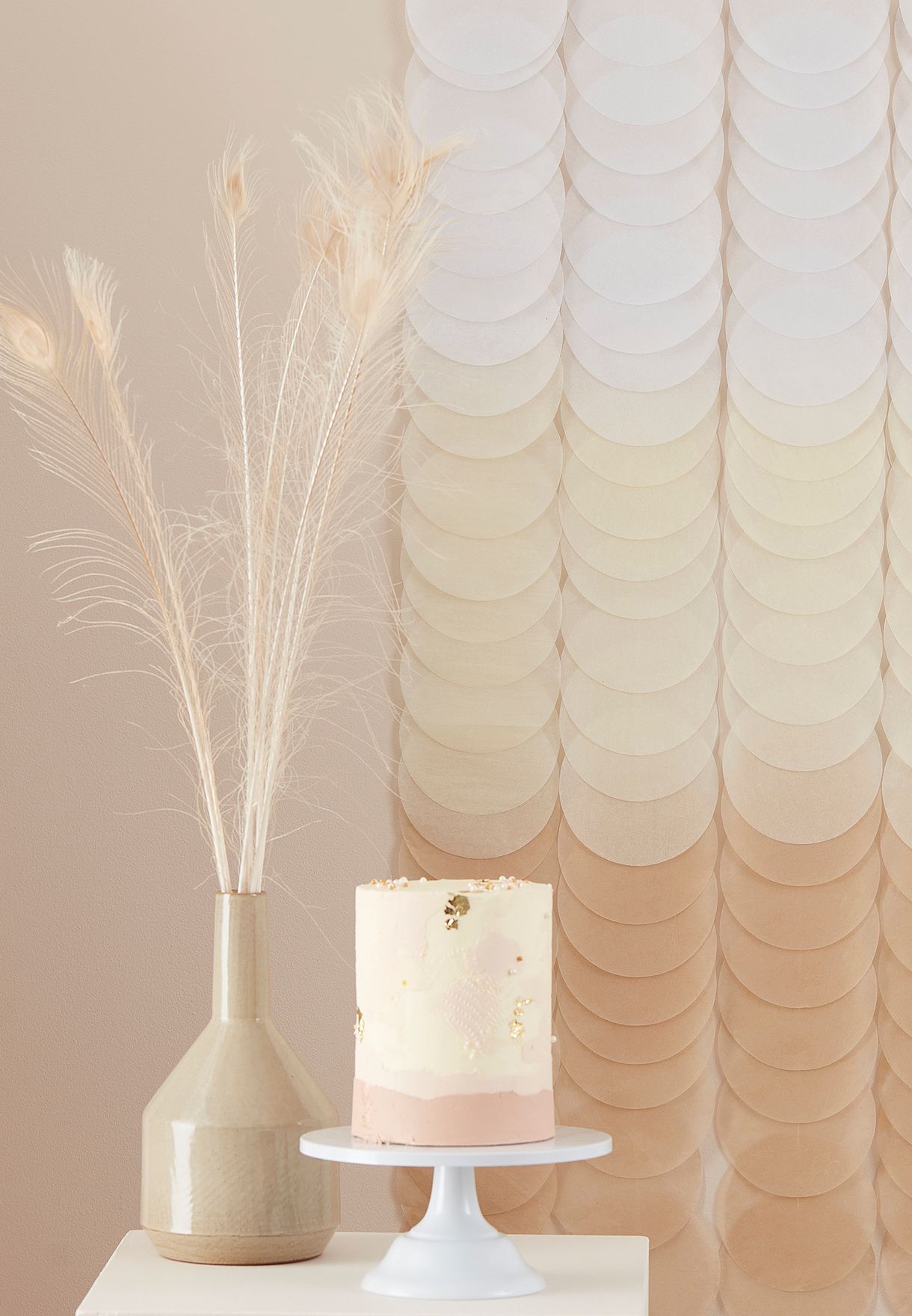Brown Ombre Tissue Paper Discs Backdrop
