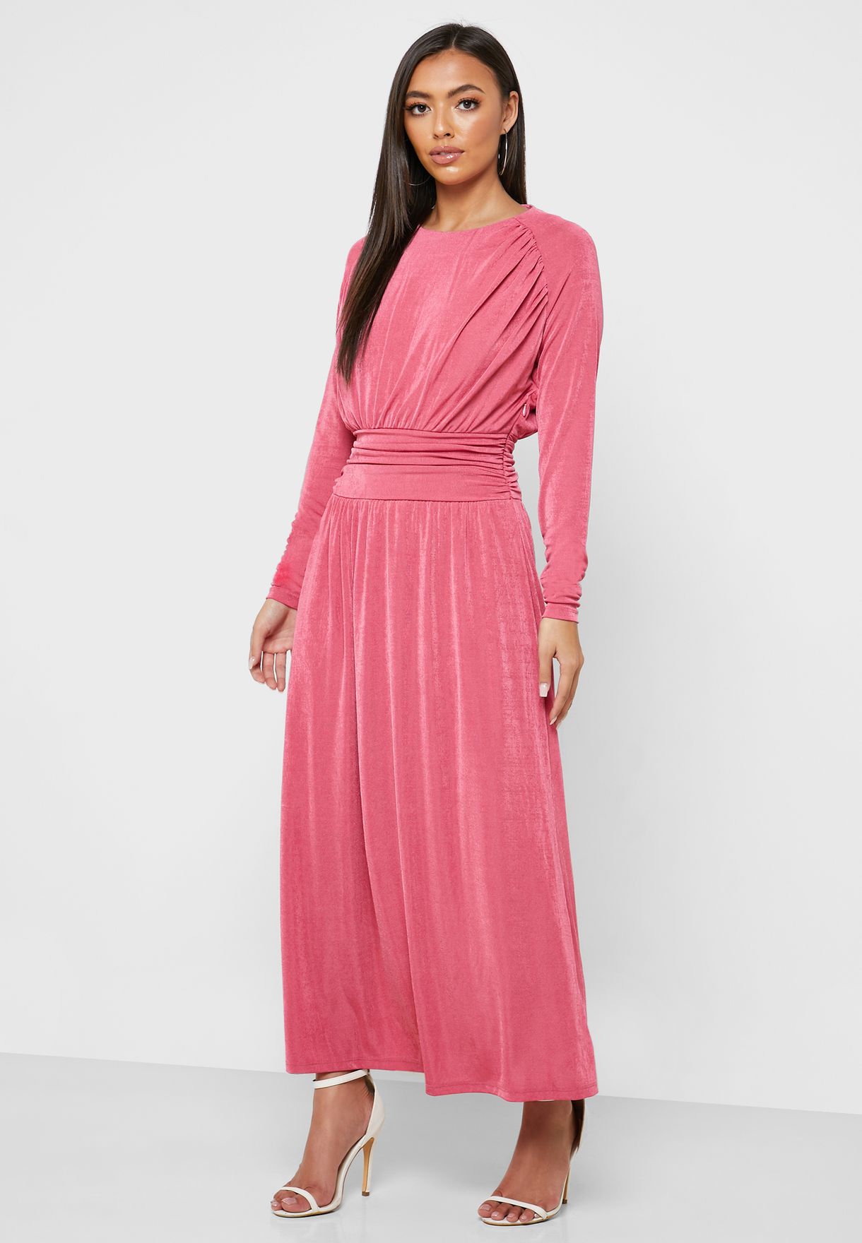 pink velour dress