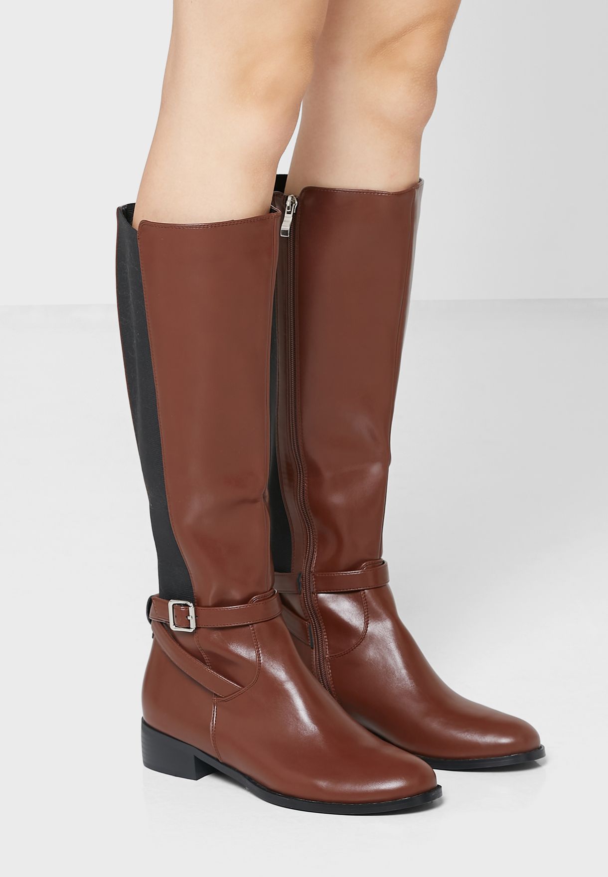 Buckle Detail Riding Boot 